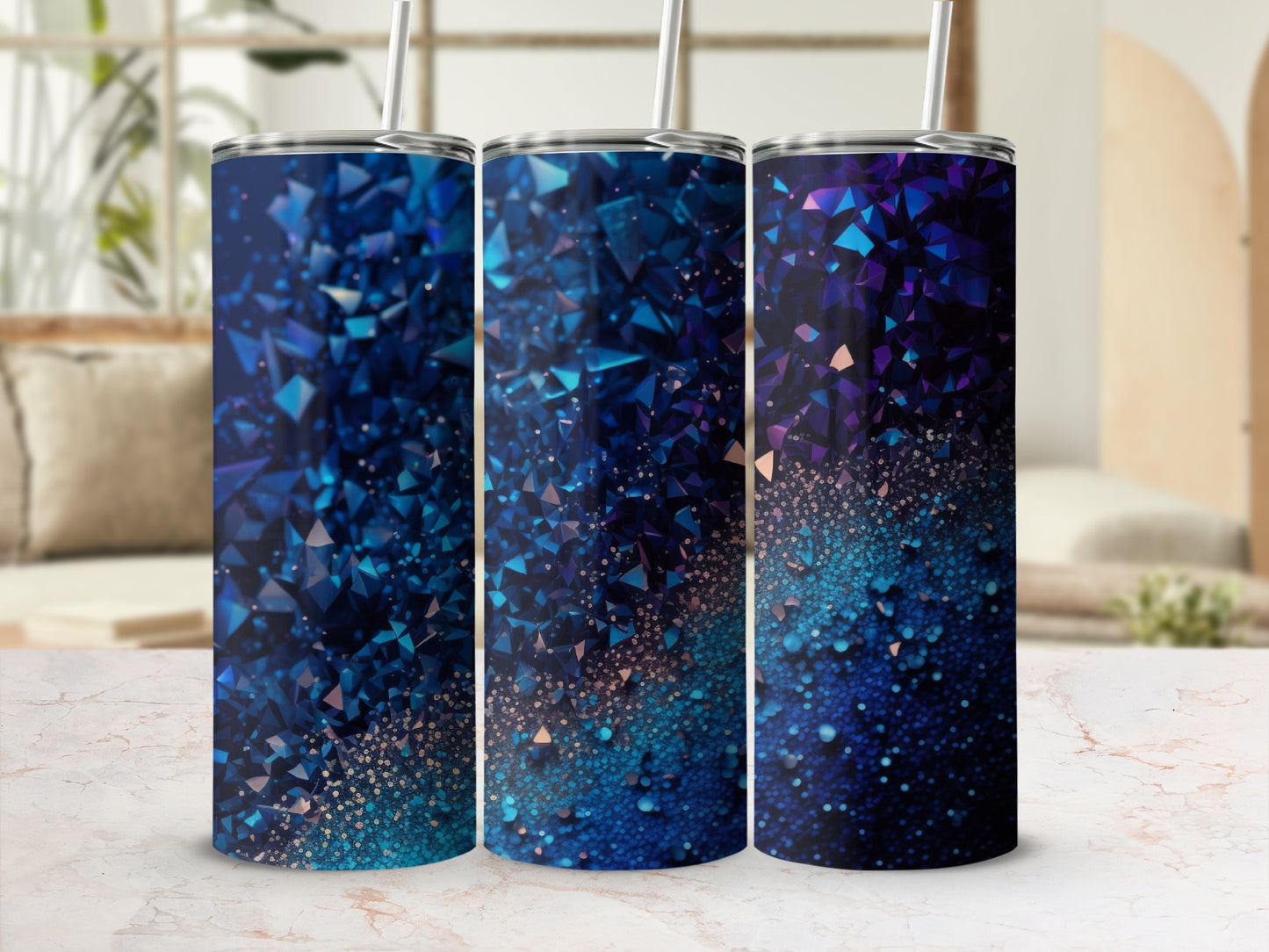Cosmic Shard Blue Purple Glitter Design Tumbler product type