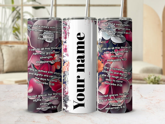 Customizable Tumblers with Inspirational Bible Verses