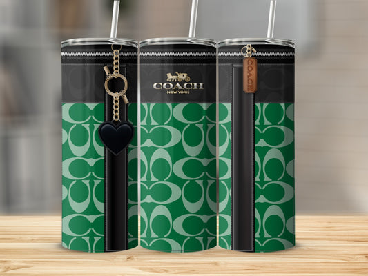 Stylish Green Patterned Coach New York Tumbler