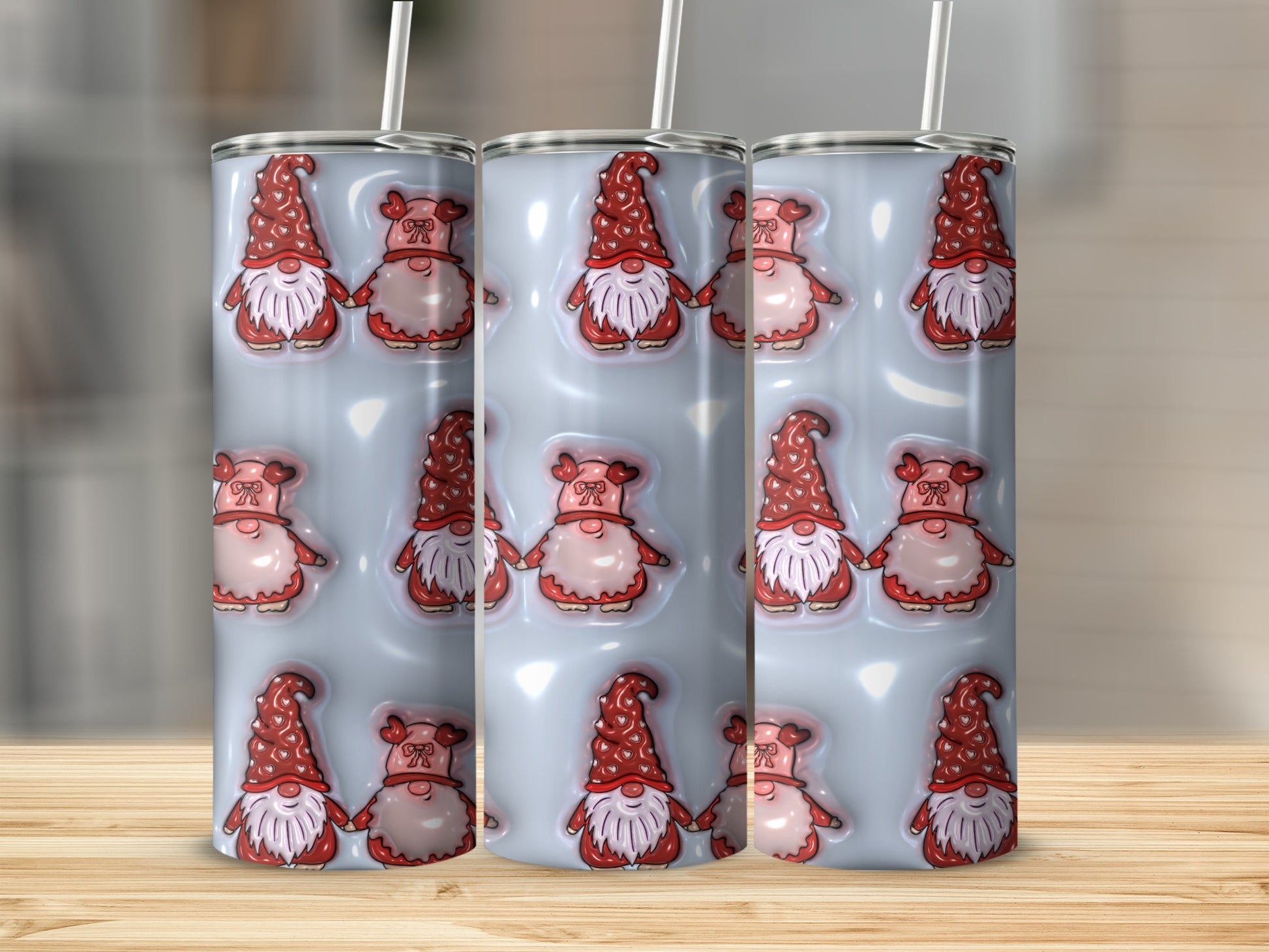 Festive Gnome Winter Wonderland Pattern Tumbler