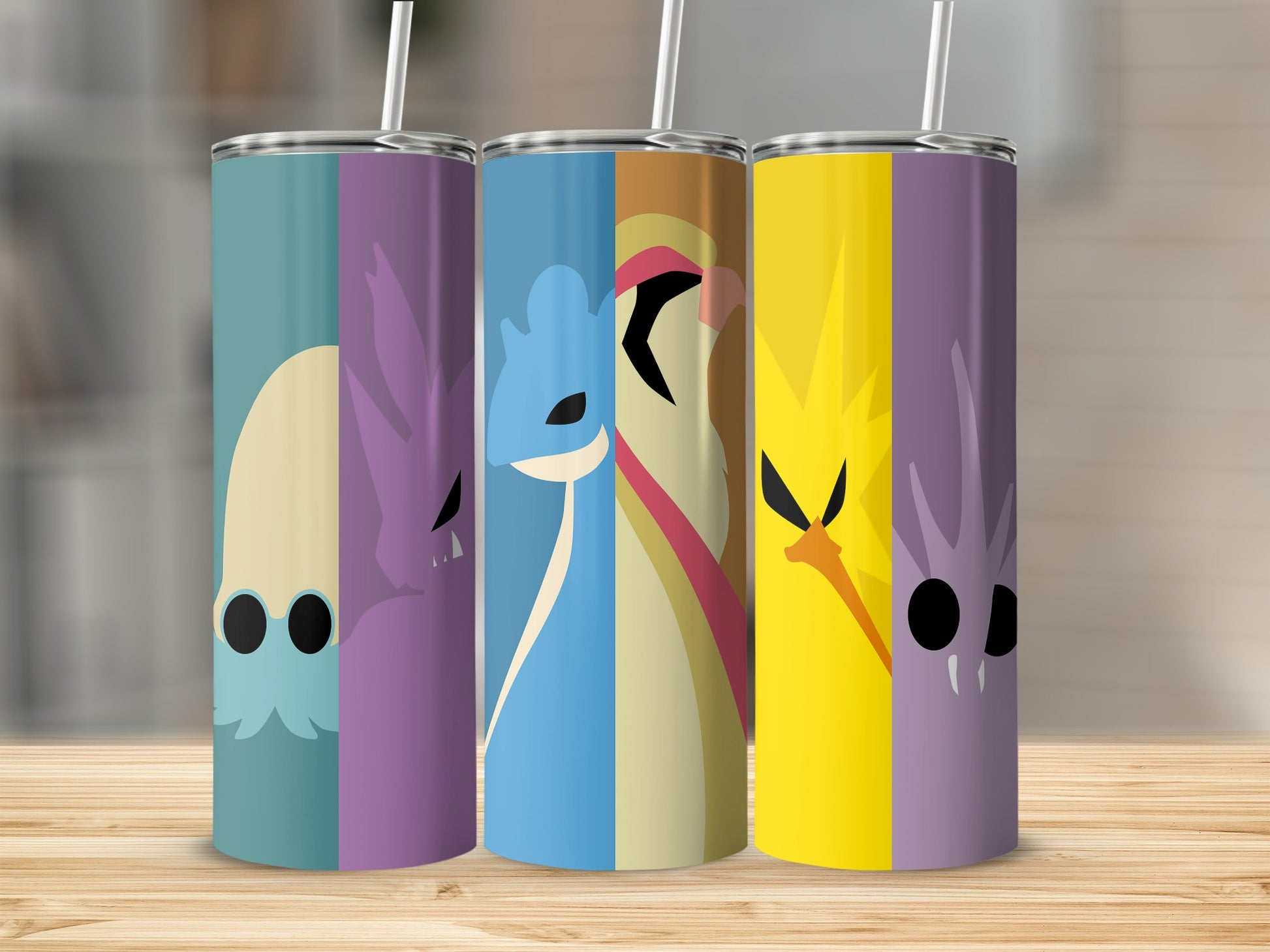 Colorful Creative Character Art Design Tumbler Set