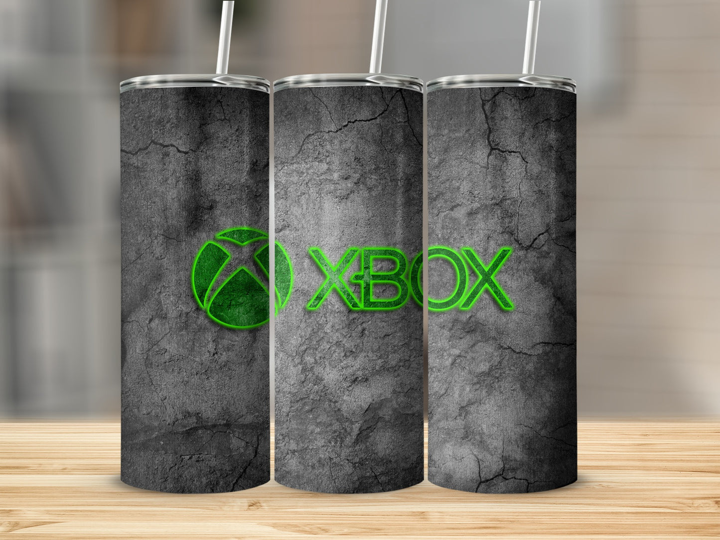Distinctive Green Xbox Logo Cracked Concrete Tumbler product type