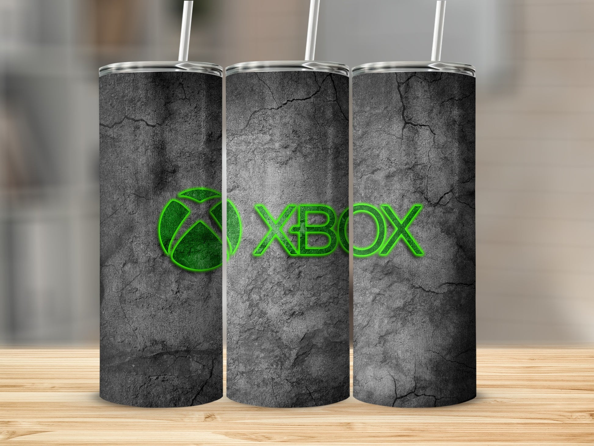 Distinctive Green Xbox Logo Cracked Concrete Tumbler product type