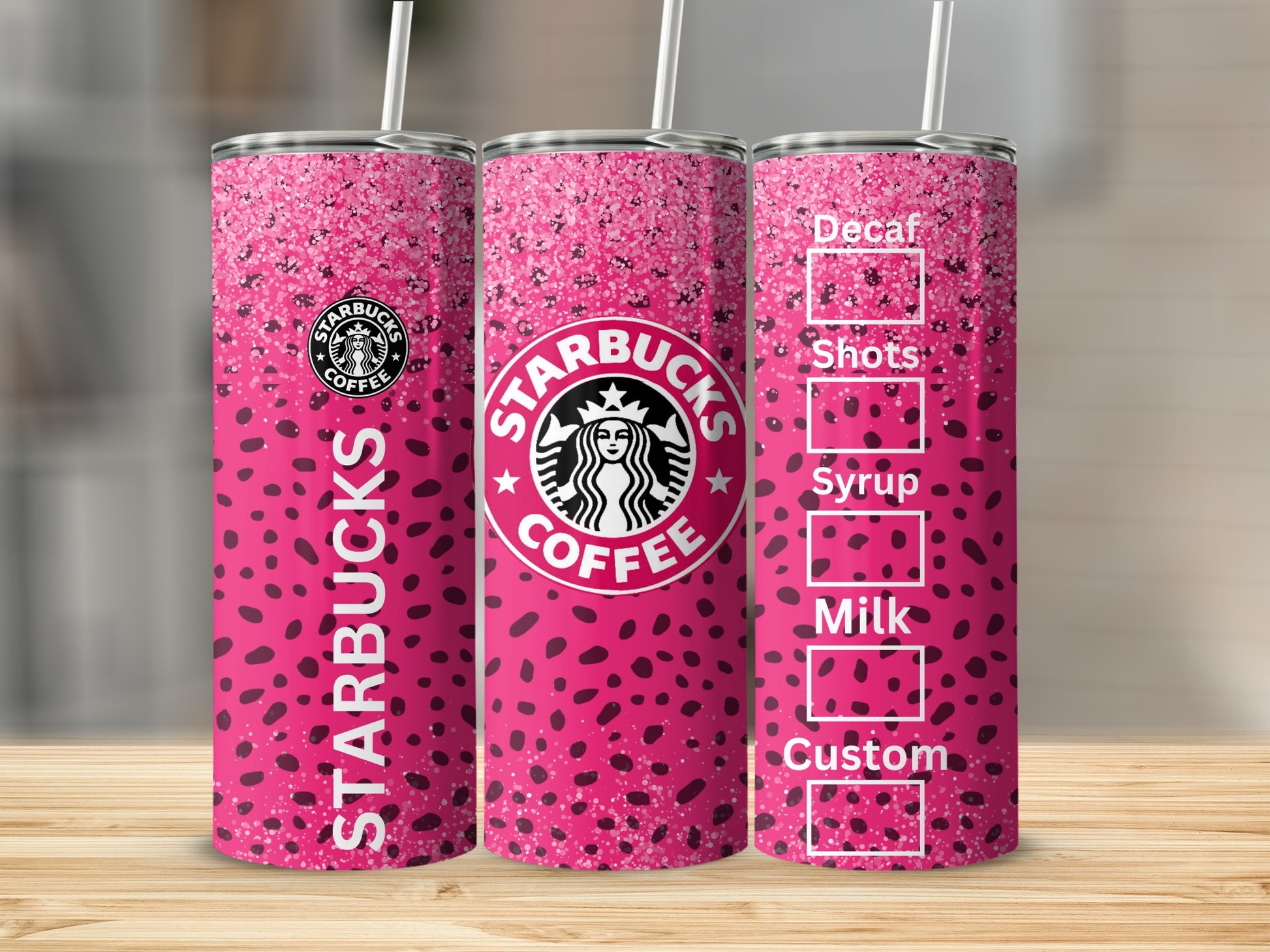 Starbucks Pink Glitter Customizable Tumbler