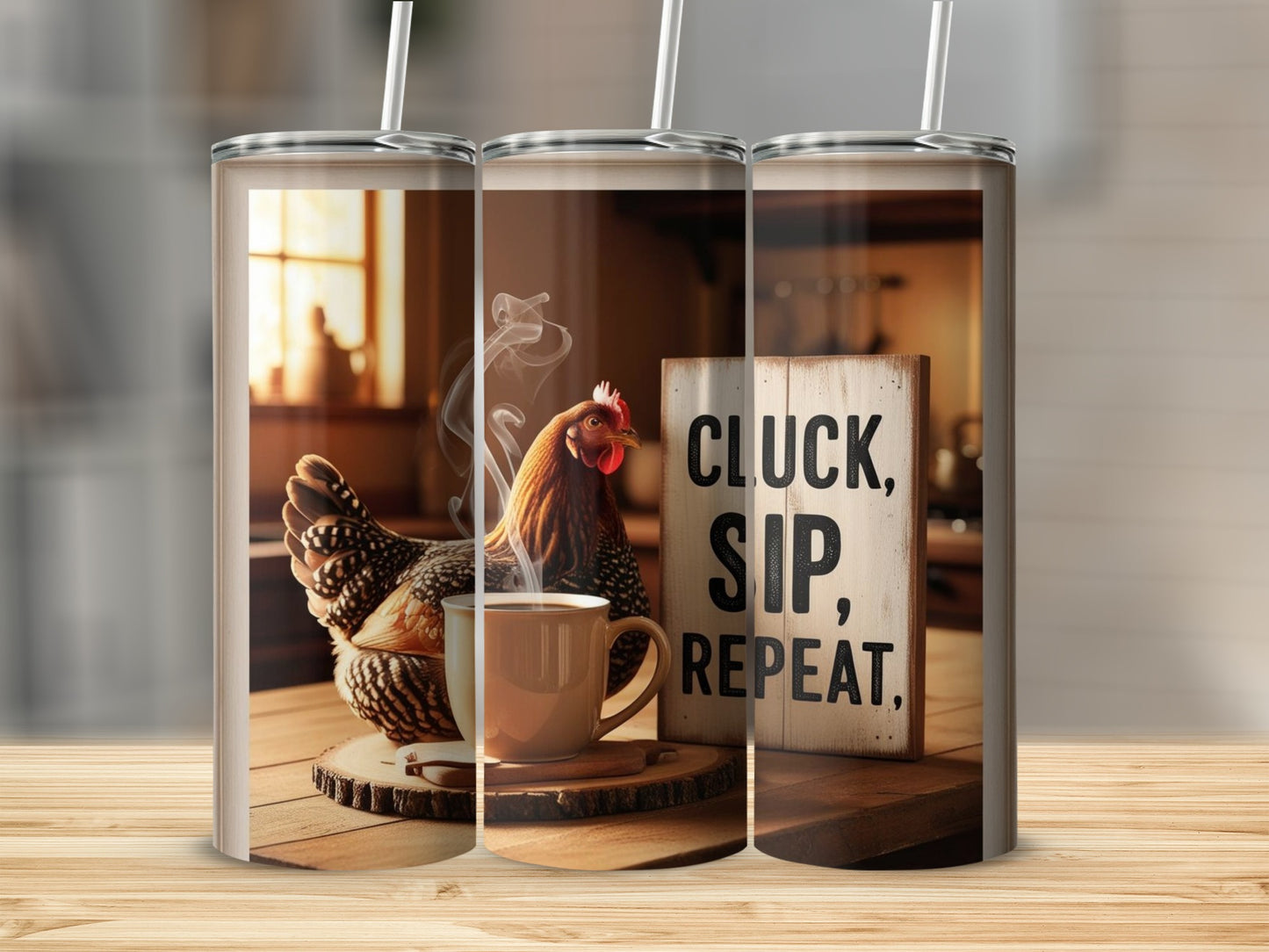 Cluck Sip Repeat Chicken Coffee Mug Drinkware Cup