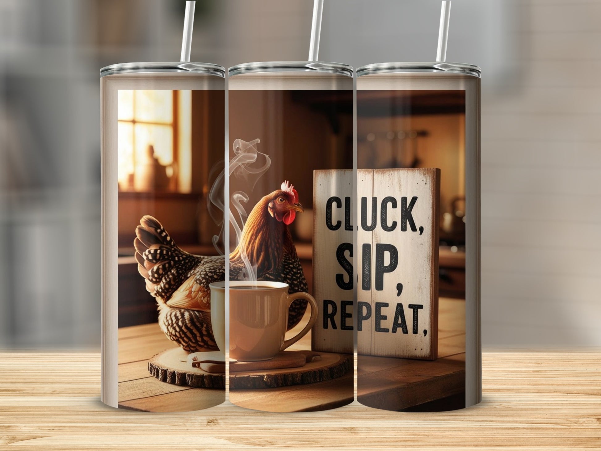 Cluck Sip Repeat Chicken Coffee Mug Drinkware Cup