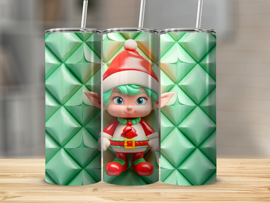 Cute Christmas Elf Design Stainless Steel Tumbler
