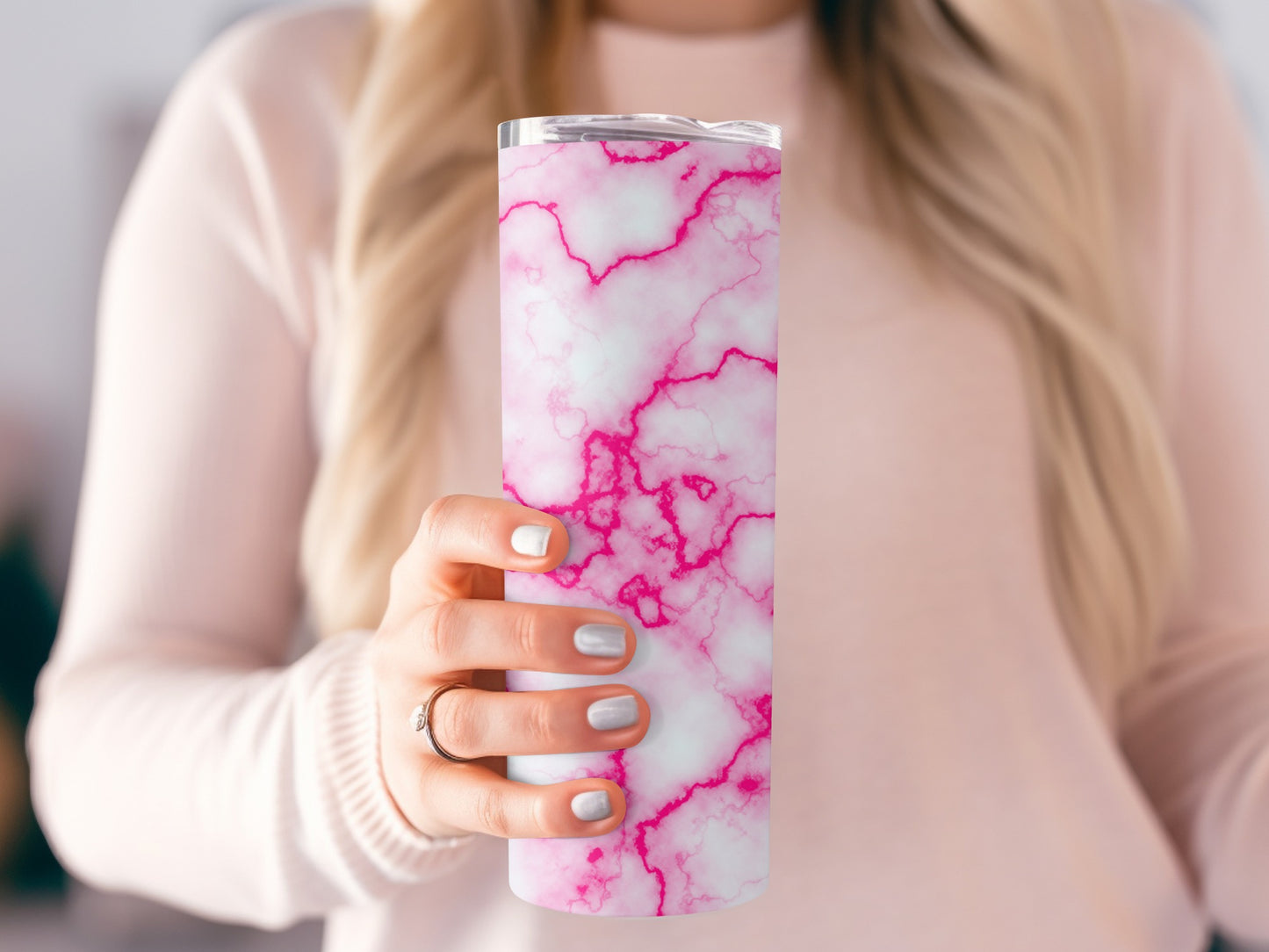 Marble Texture with Pink Veins Decorative Design Tumblers