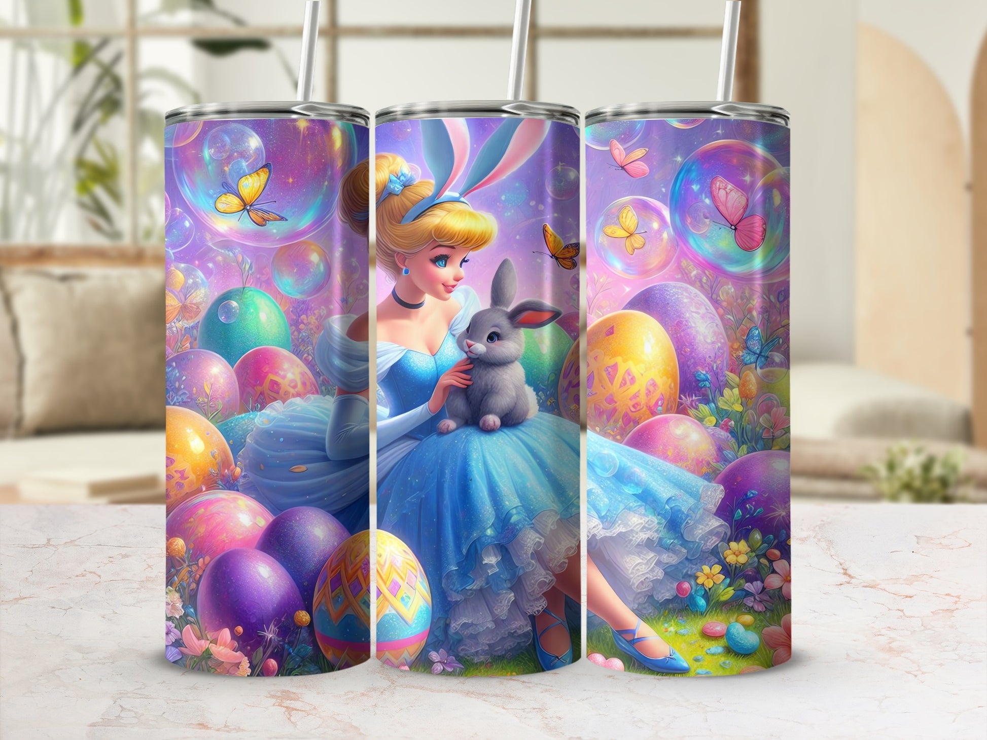 Whimsical Easter Princess Bunny Eggs Butterflies product type