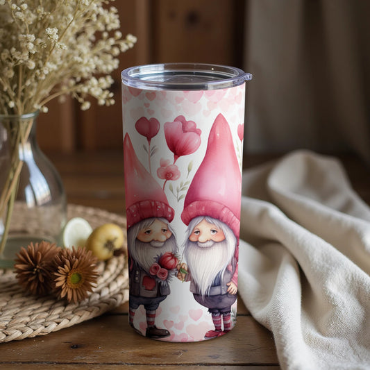 Adorable Gnomes with Hearts Design Tumbler