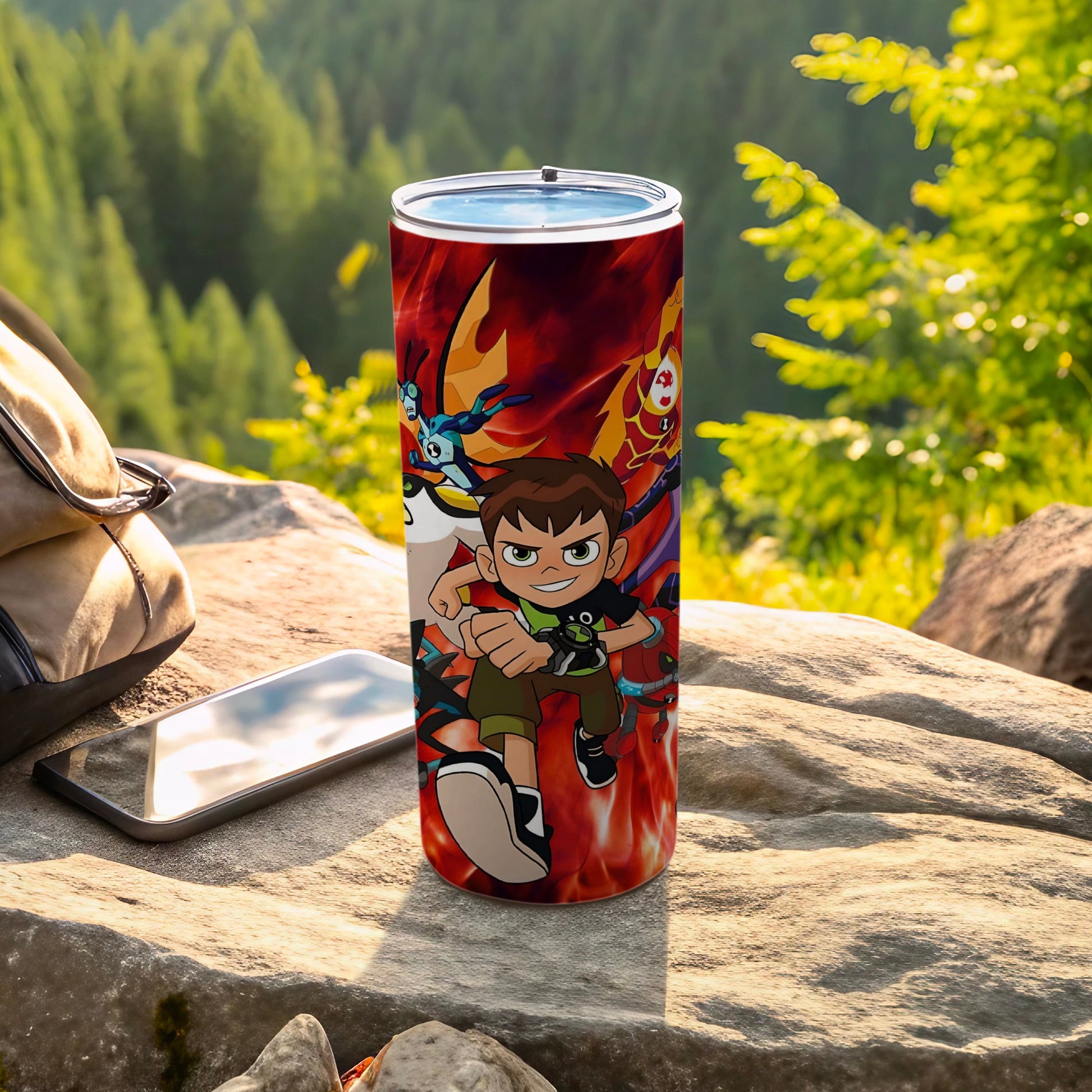 Animated Hero and Robots Tumbler for Outdoor Adventures
