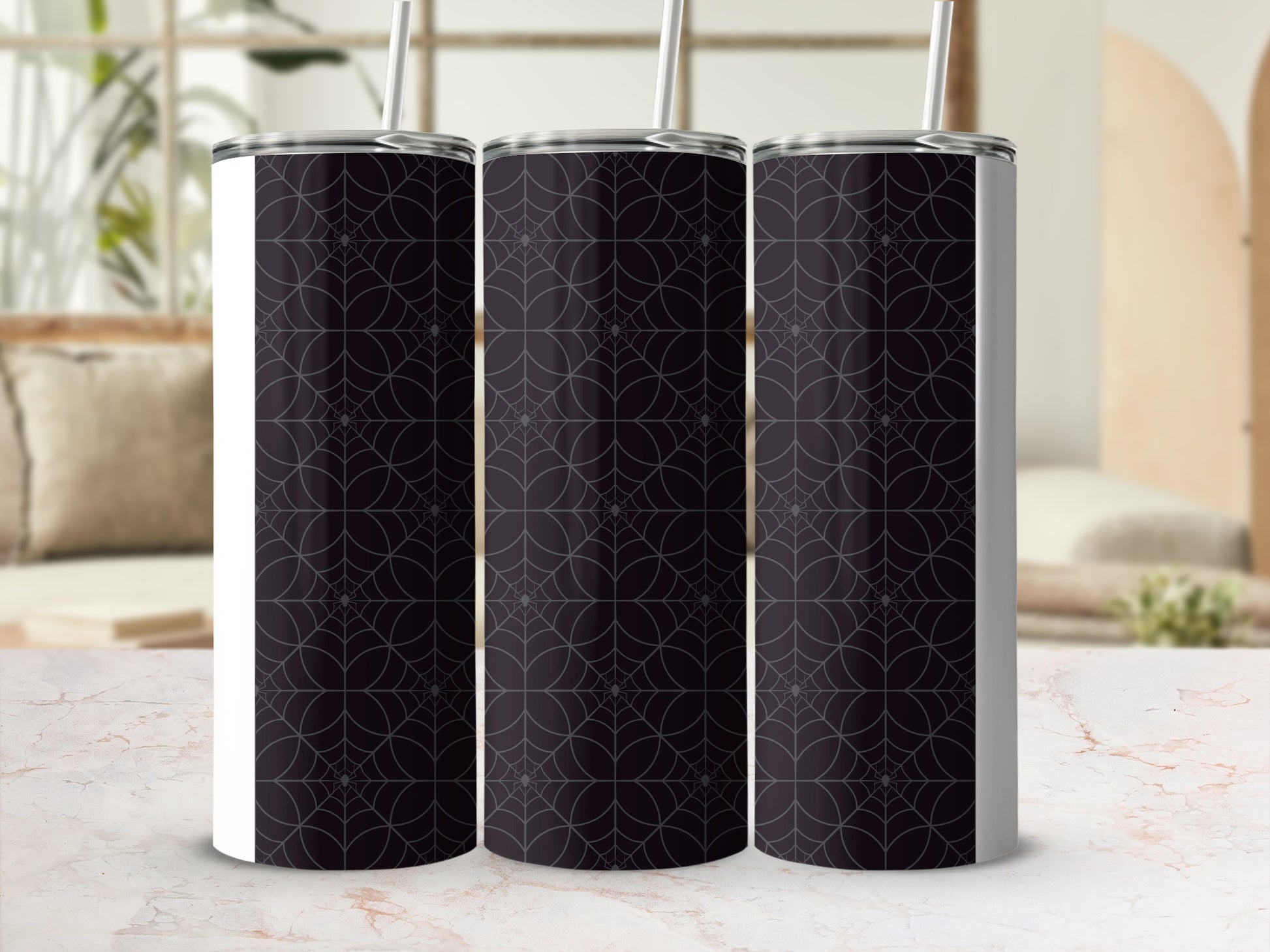 Dark Halloween Spiderweb Pattern Insulated Tumbler product type