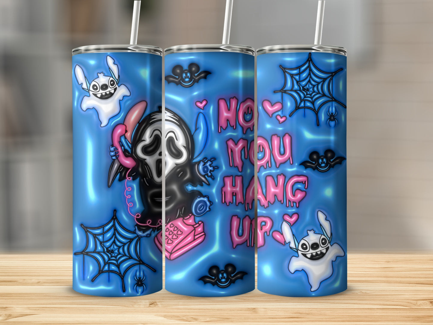 Unique Horror Ghost Themed Tumbler with Cute Design