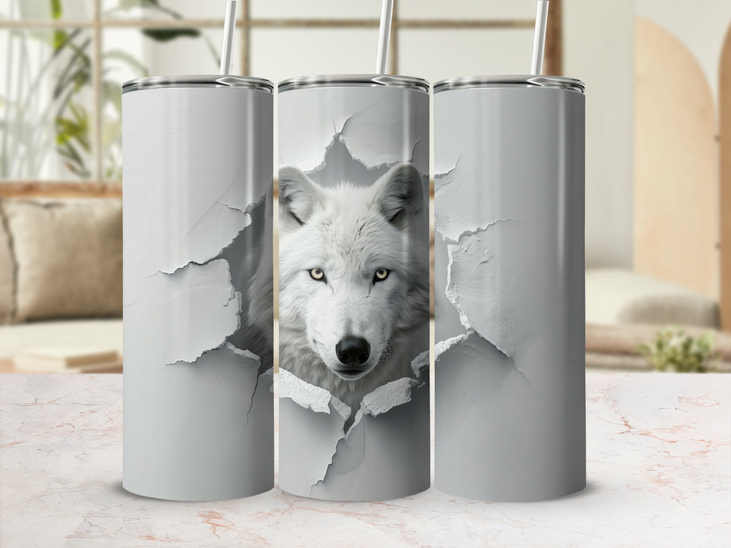 Majestic White Wolf Breakthrough Design Tumbler product type