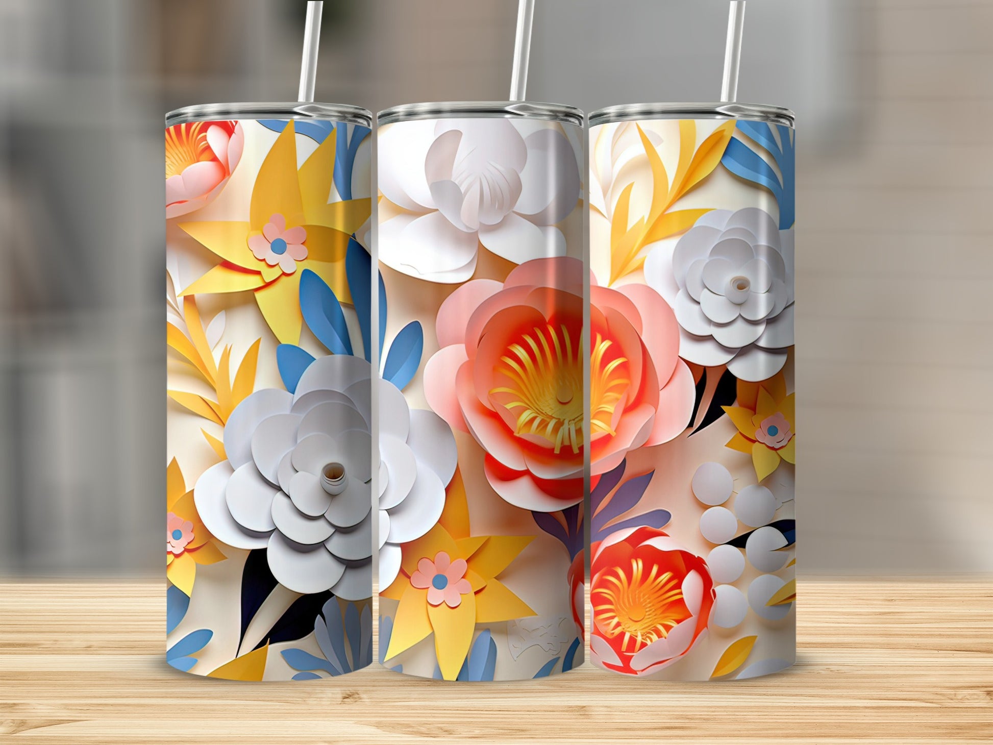 Vibrant Floral Art 20oz Stainless Steel Tumbler