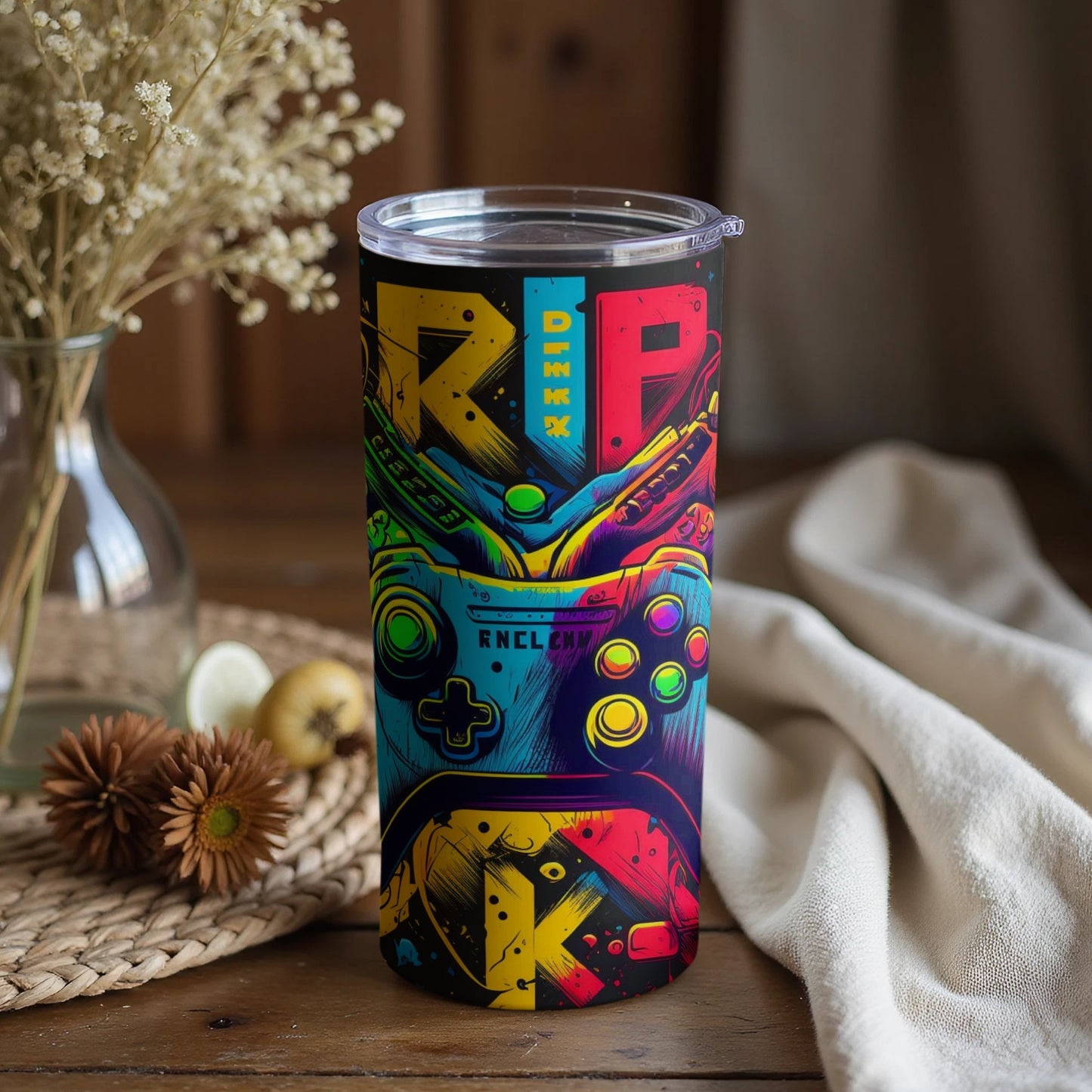 Vibrant Gaming Gamer Art Tumbler for Enthusiasts