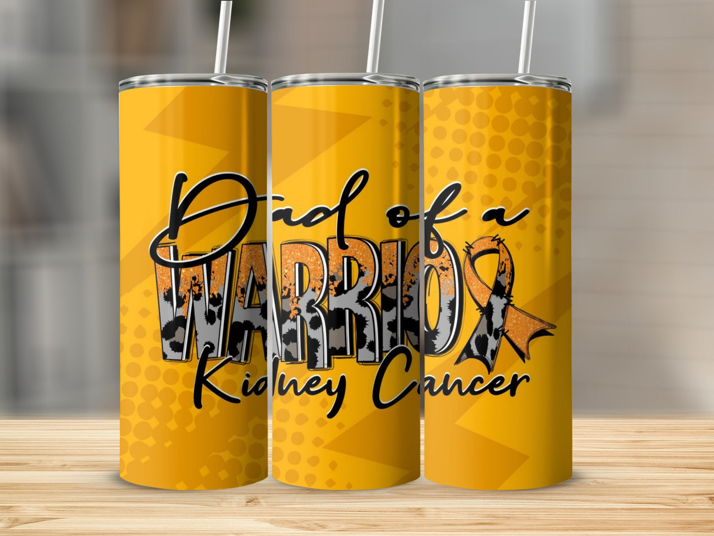 Dad of a Kidney Cancer Warrior Yellow Tumbler