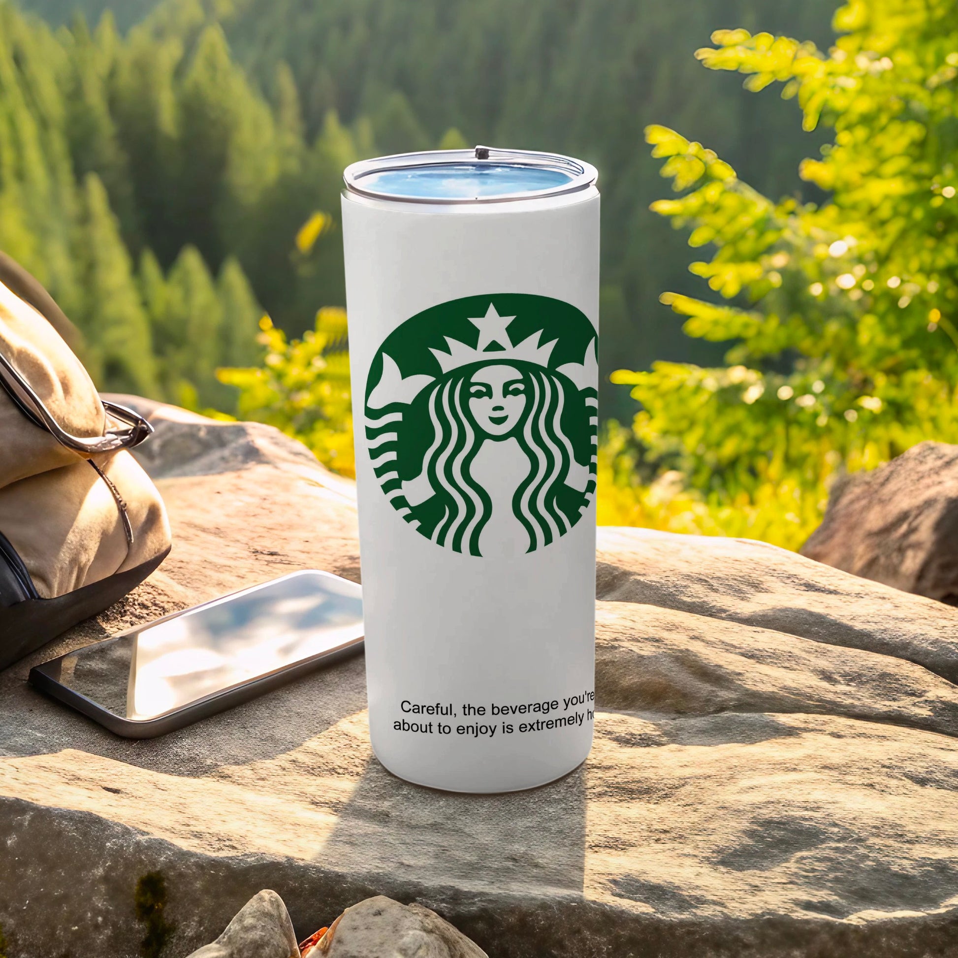 White Starbucks Logo Careful Beverage Tumbler product type