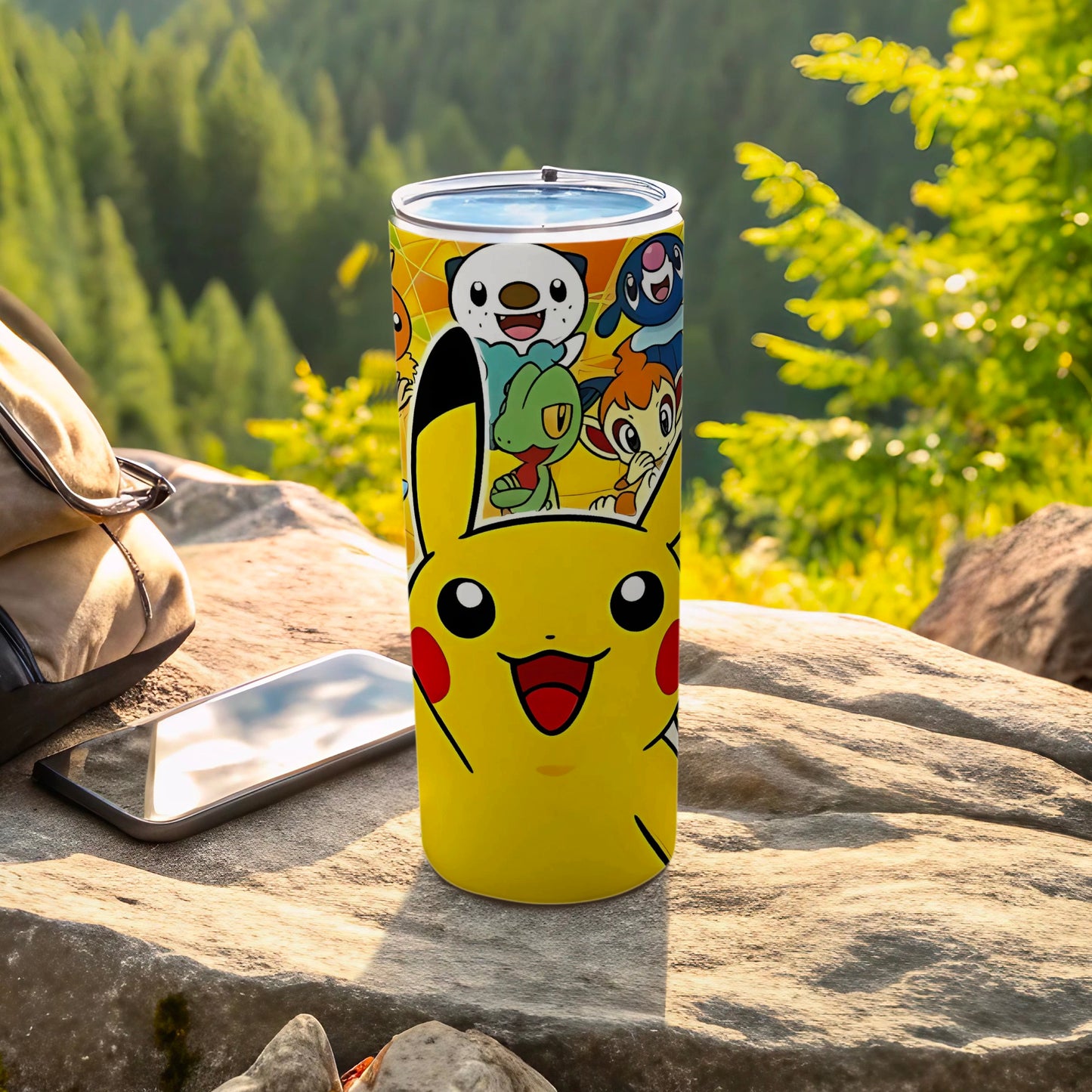 Pikachu and Friends Design Travel Tumbler Cup for Fans