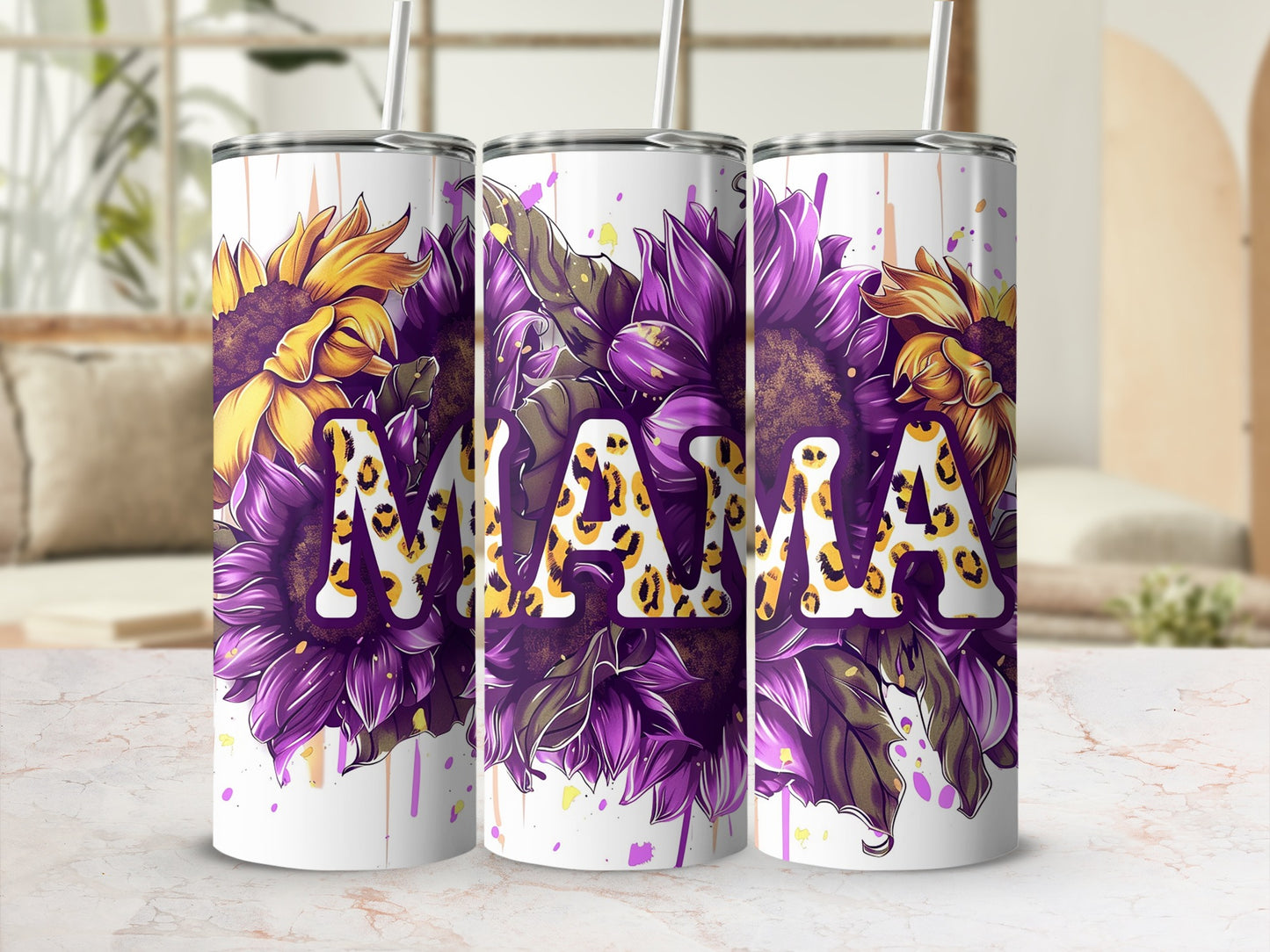 Floral Mama Leopard Print Tall Drinkware Tumbler