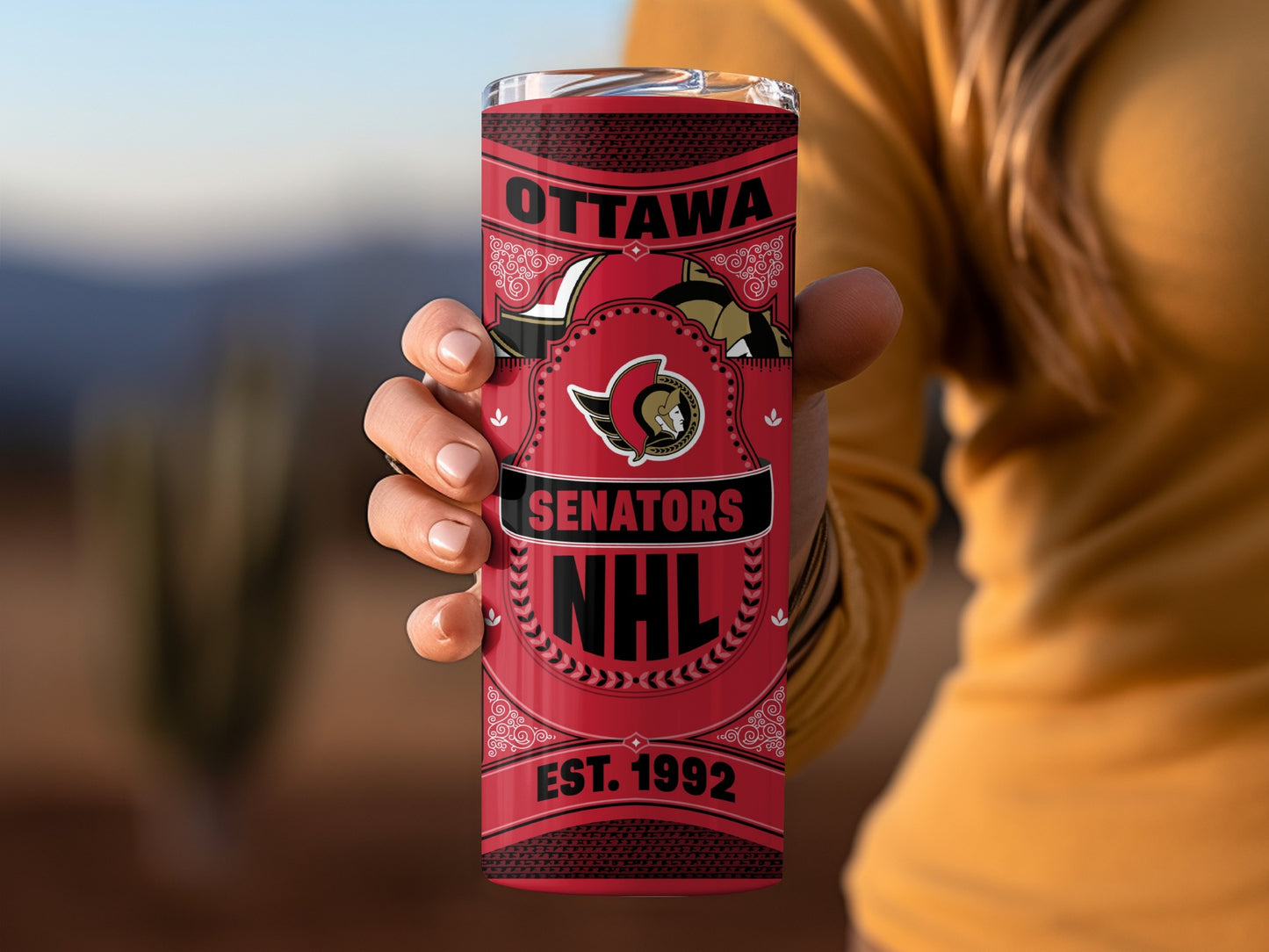 Ottawa Senators NHL Est 1992 Design Graphic Tumbler