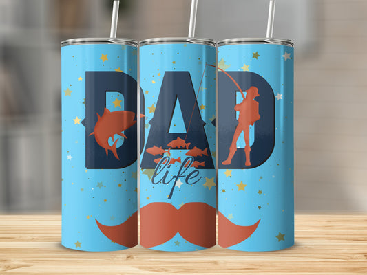 Dad Life Fishing Theme Tumbler for Fathers Gift