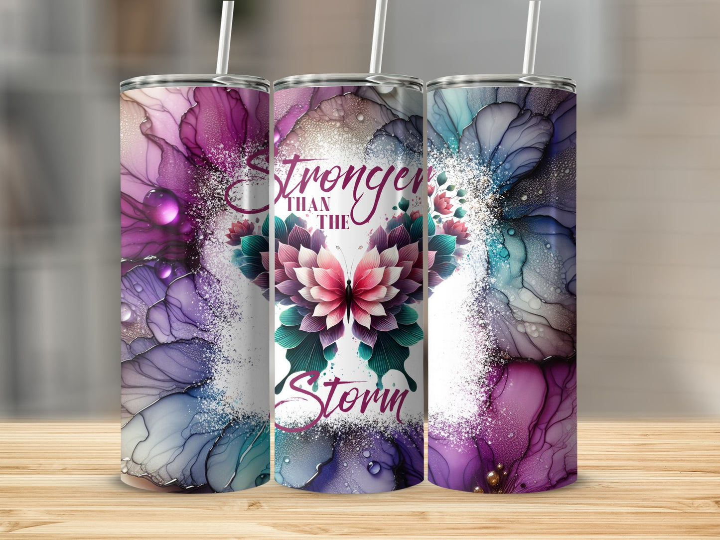 Stronger Than The Storm Floral Tumbler