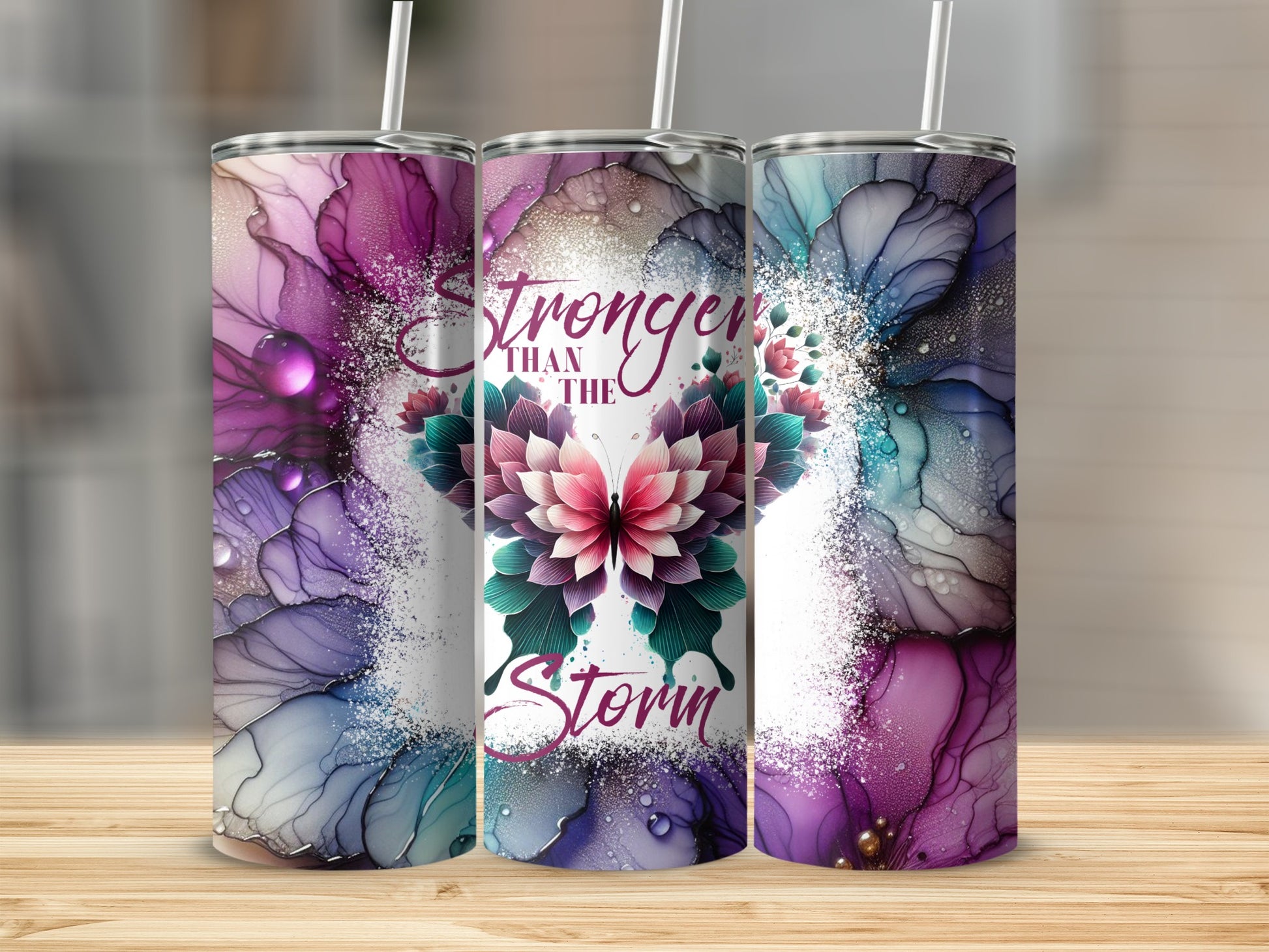 Stronger Than The Storm Floral Tumbler