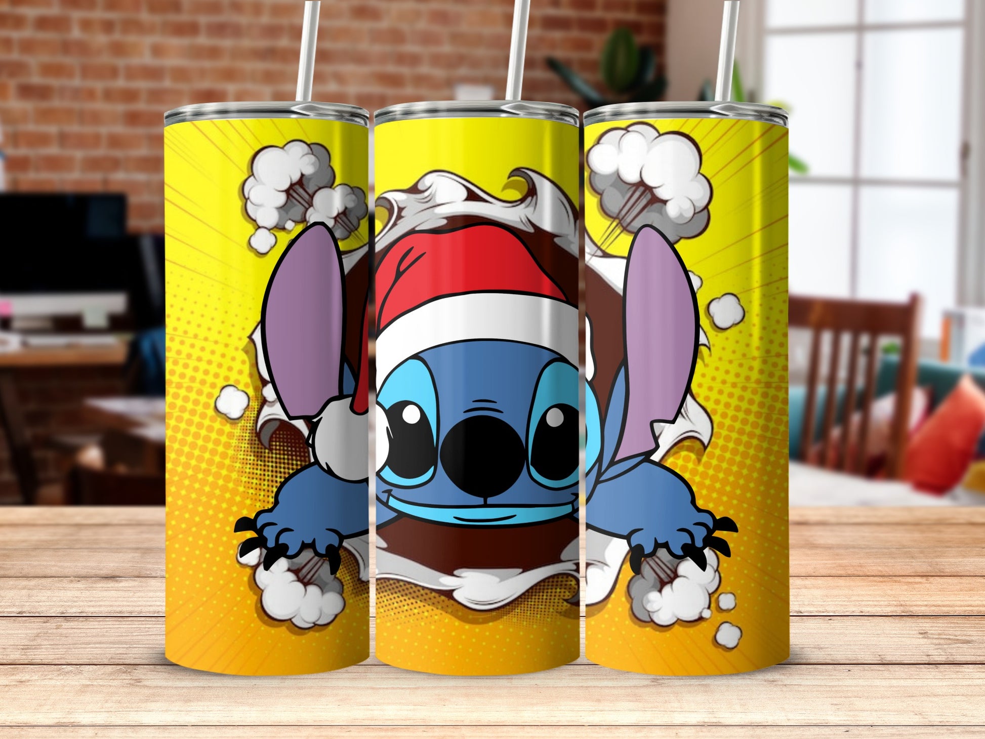 Adorable Character in Santa Hat Fun Tumbler
