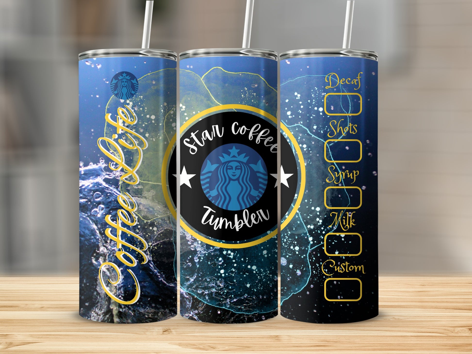 Star Coffee Tumbler Coffee Life Custom Checklist