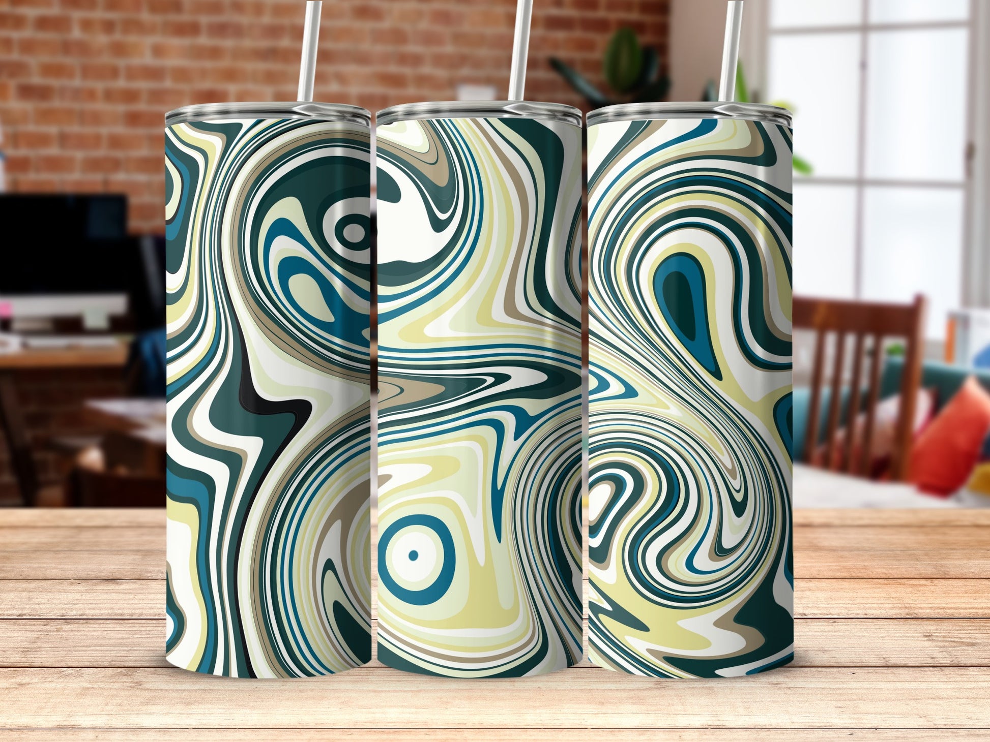 Abstract Swirl Pattern Insulated Tumbler product