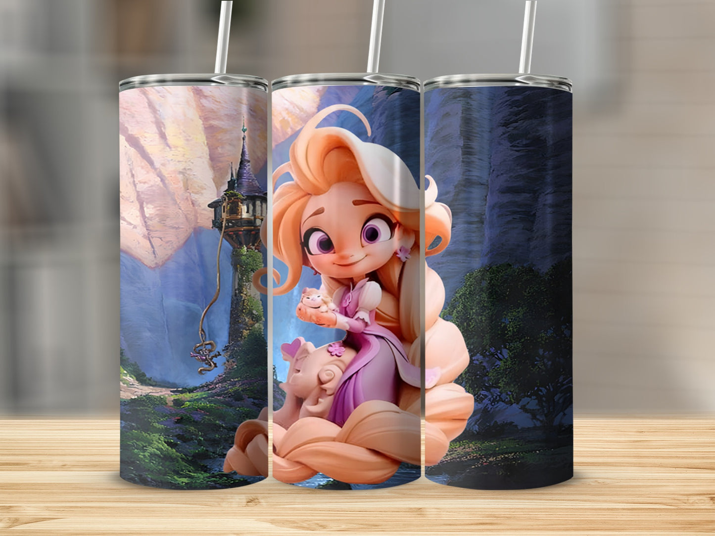 Enchanting Castle and Princess Travel Tumbler Flask