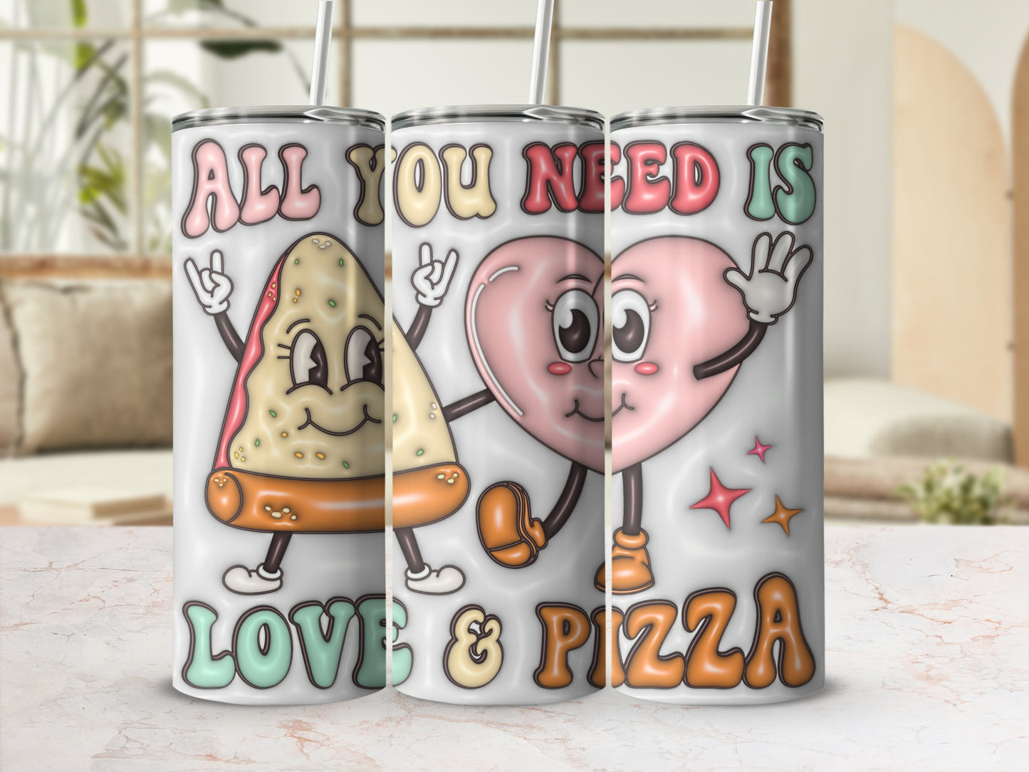 All You Need Is Love And Pizza Insulated Tumbler