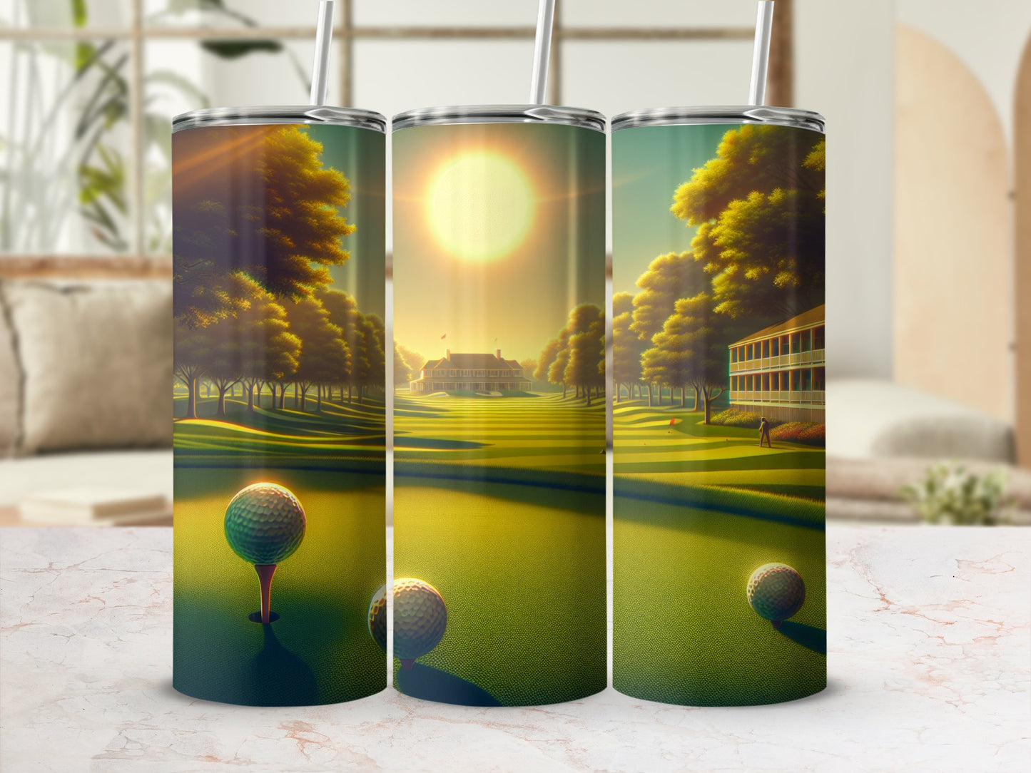 Scenic Golf Course Design Stainless Steel Tumbler