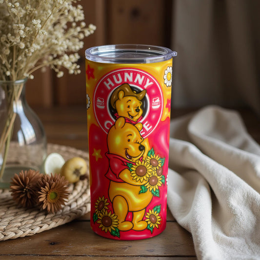 Winnie the Pooh Tumbler with Hunny and Flowers Design