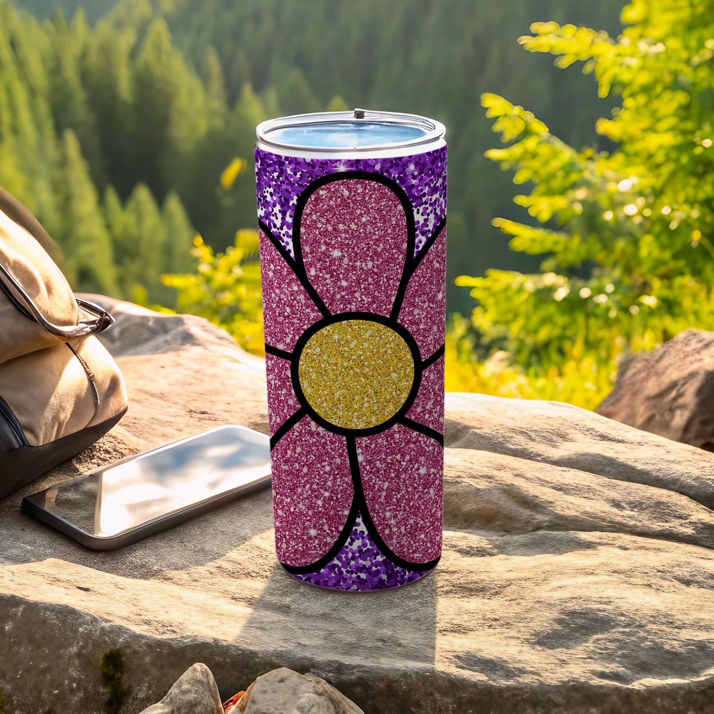 Colorful Flower Design Tumbler for Outdoor Adventures