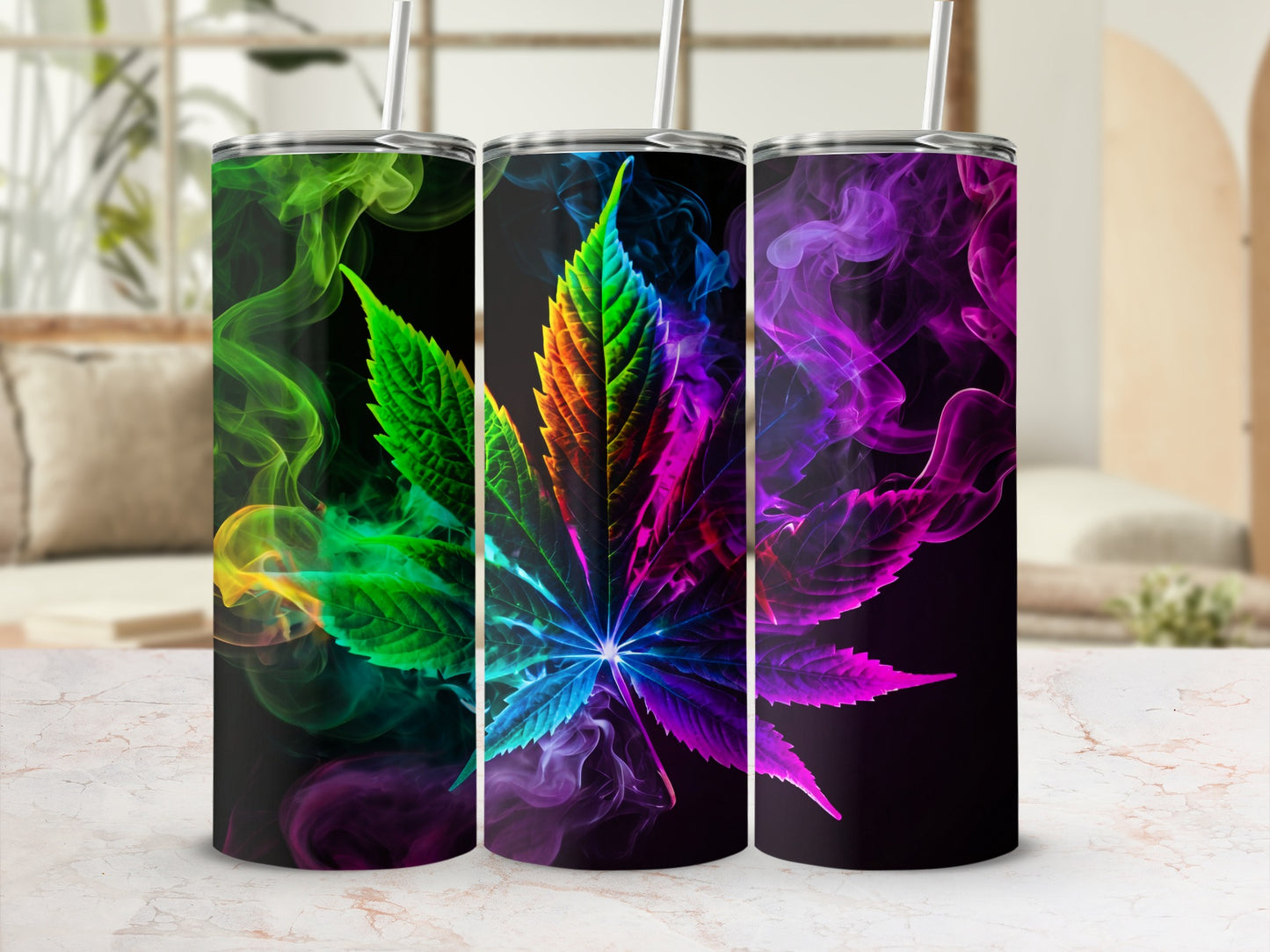 Vibrant Rainbow Cannabis Leaf Smoke product type