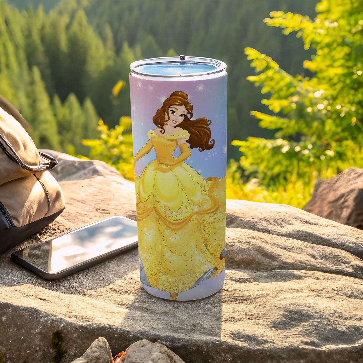 Beauty Princess Yellow Dress Outdoor Tumbler Cup