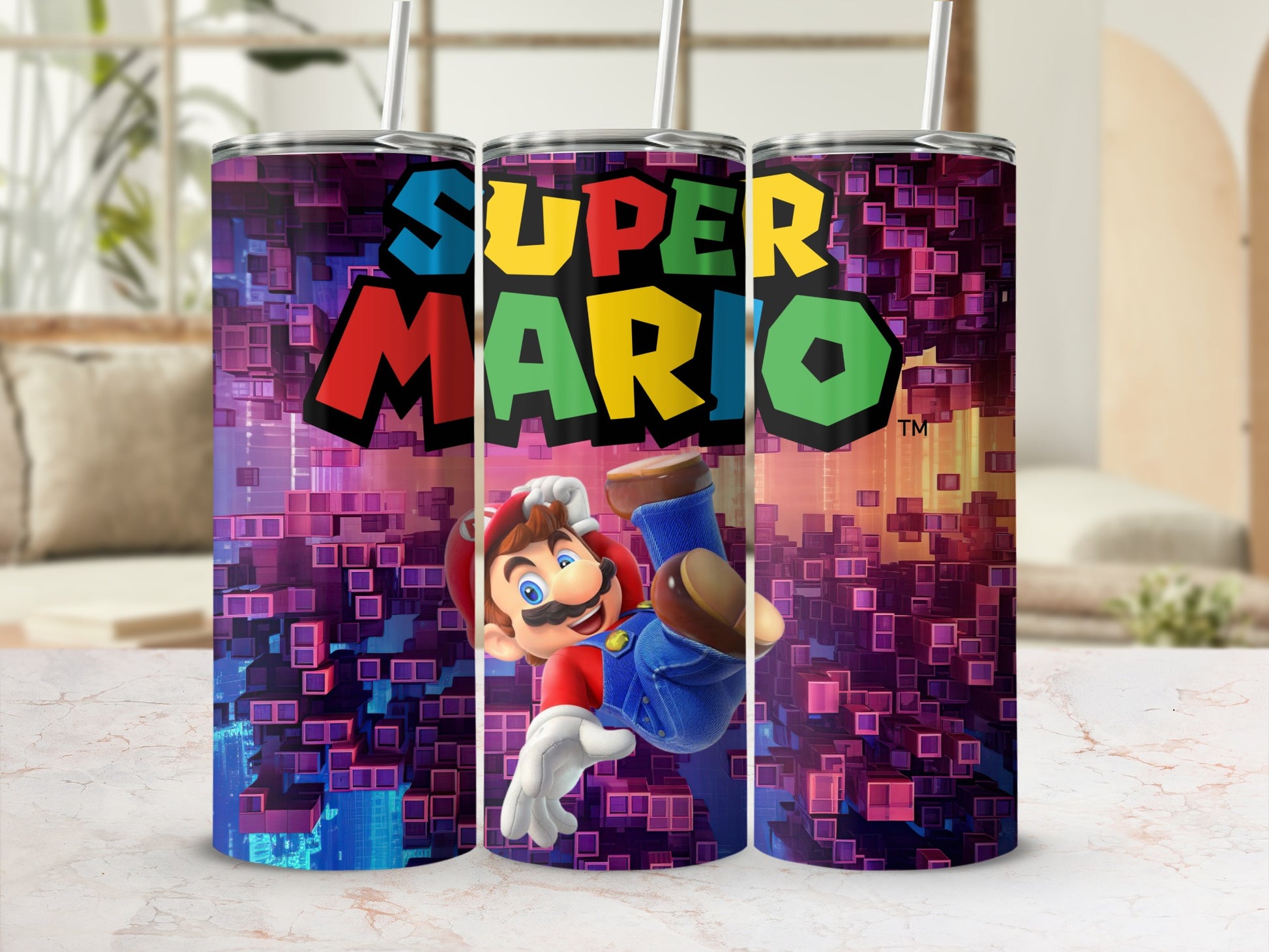 Super Mario Colorful Design Tumbler