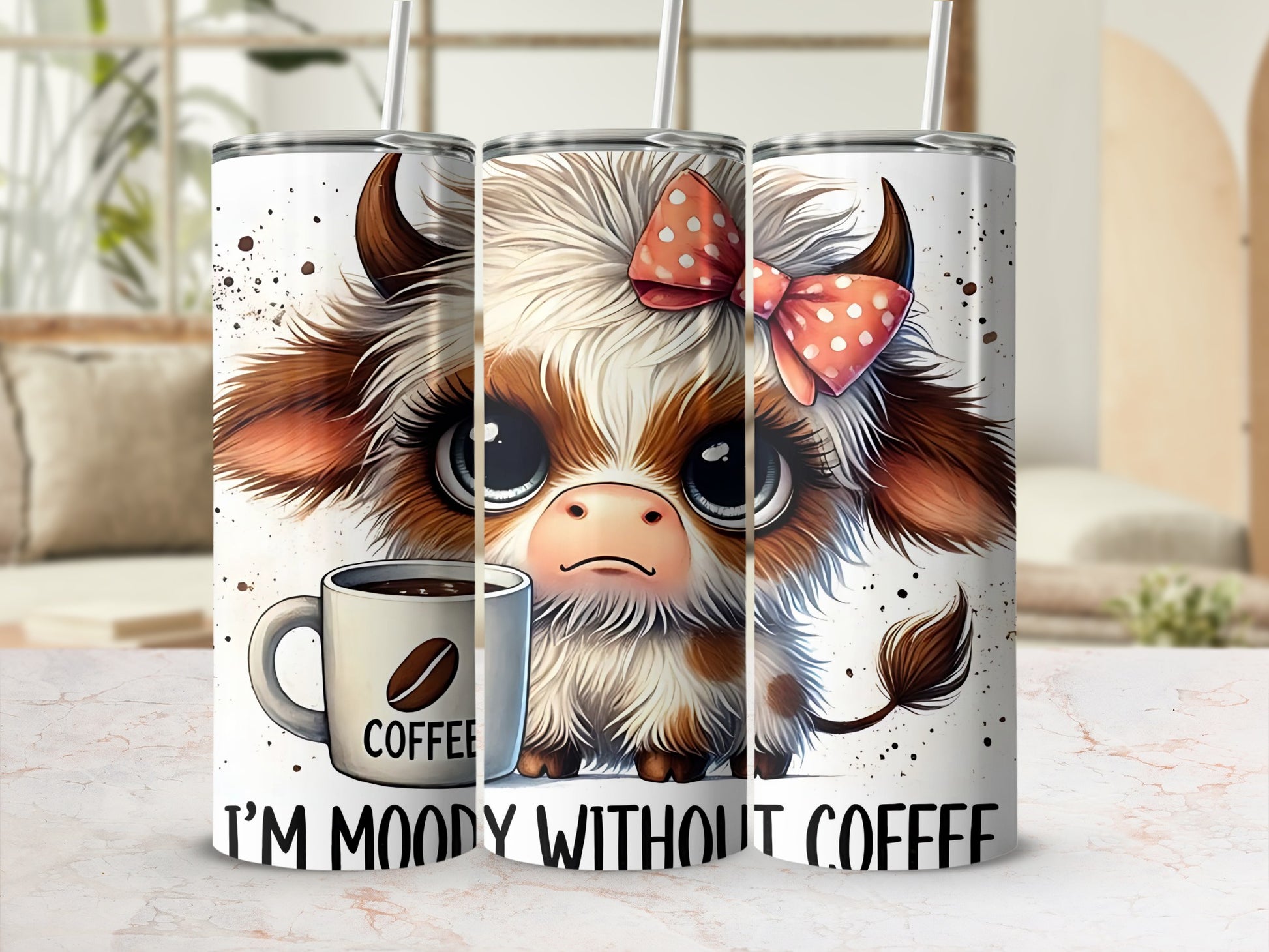 I'm Moody Without Coffee Animal Art Tumbler