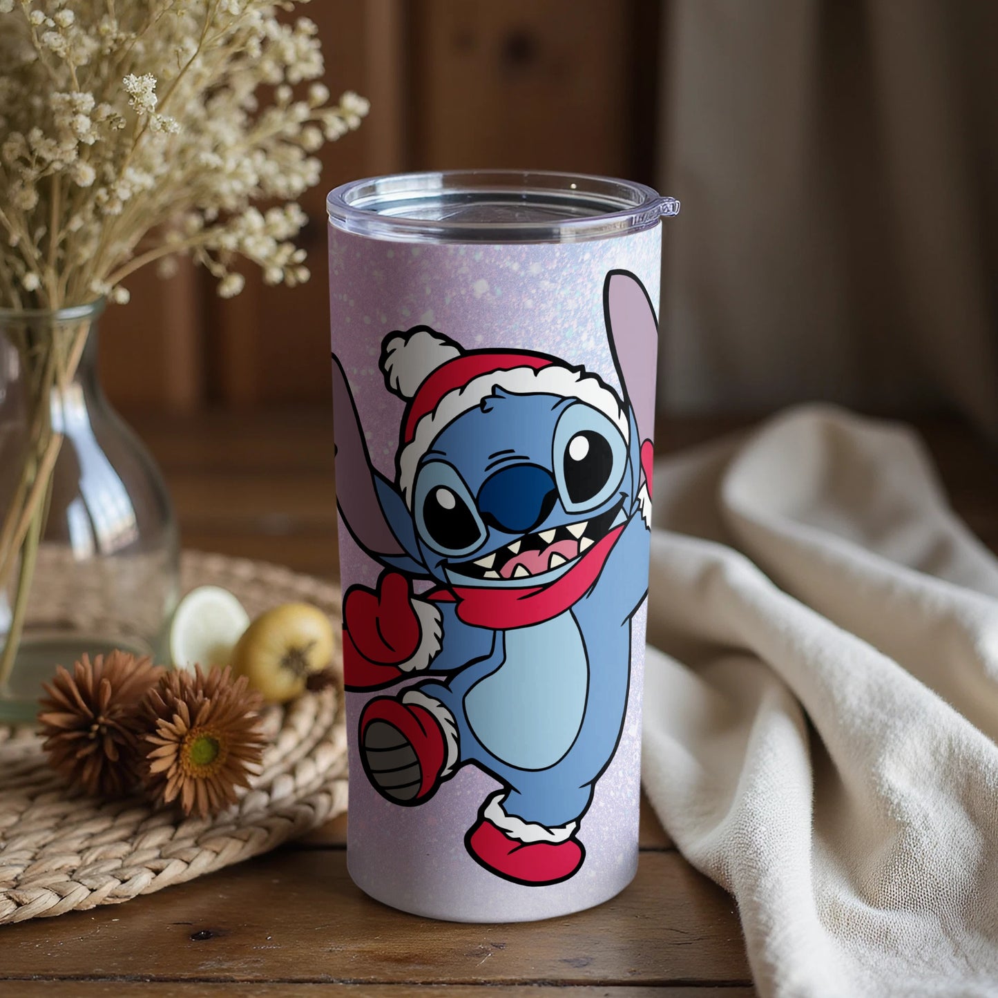 Festive Stitch Santa Design Tumbler for Holiday Cheer