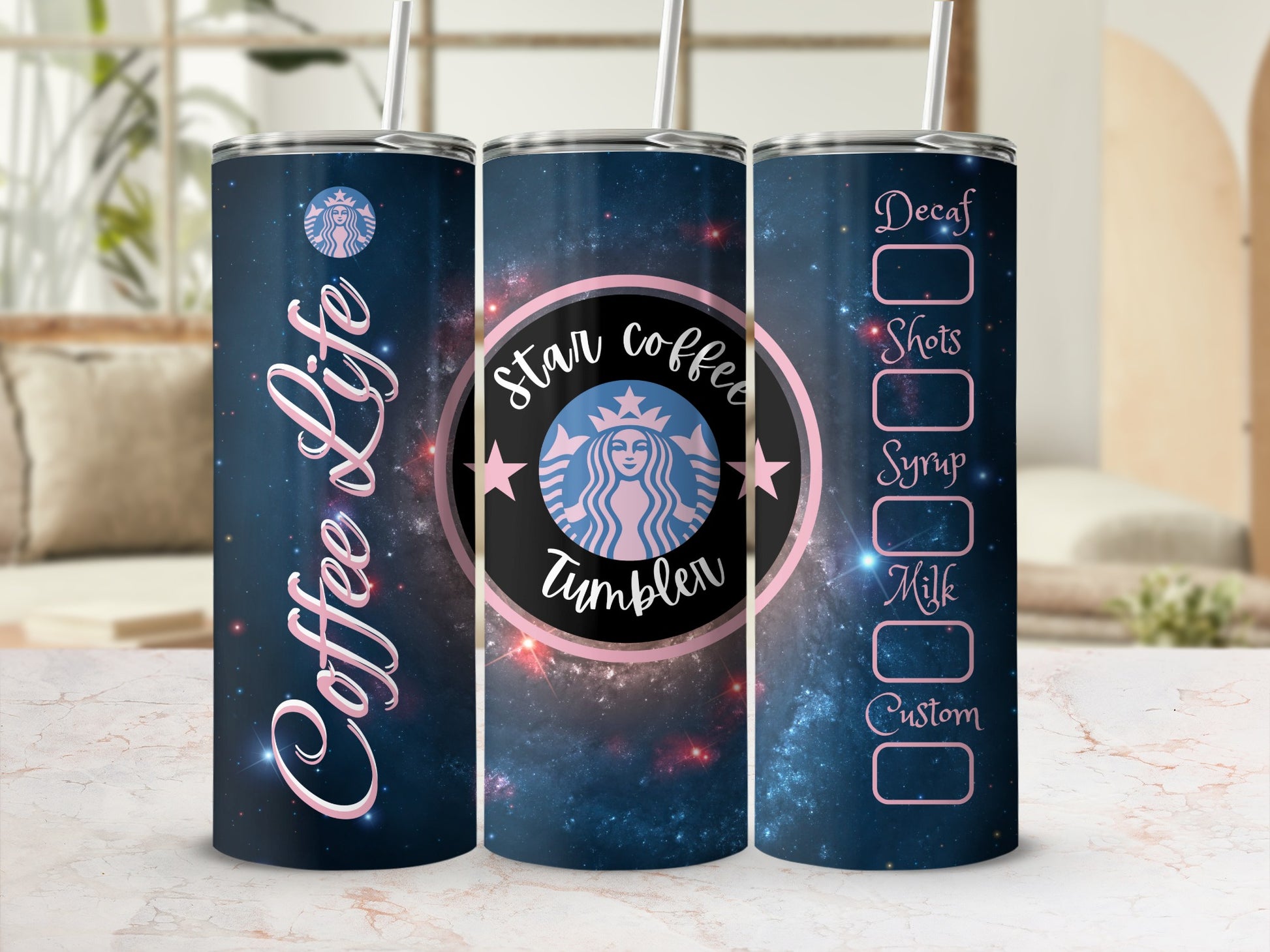 Coffee Life Star Coffee Tumbler with Custom Options