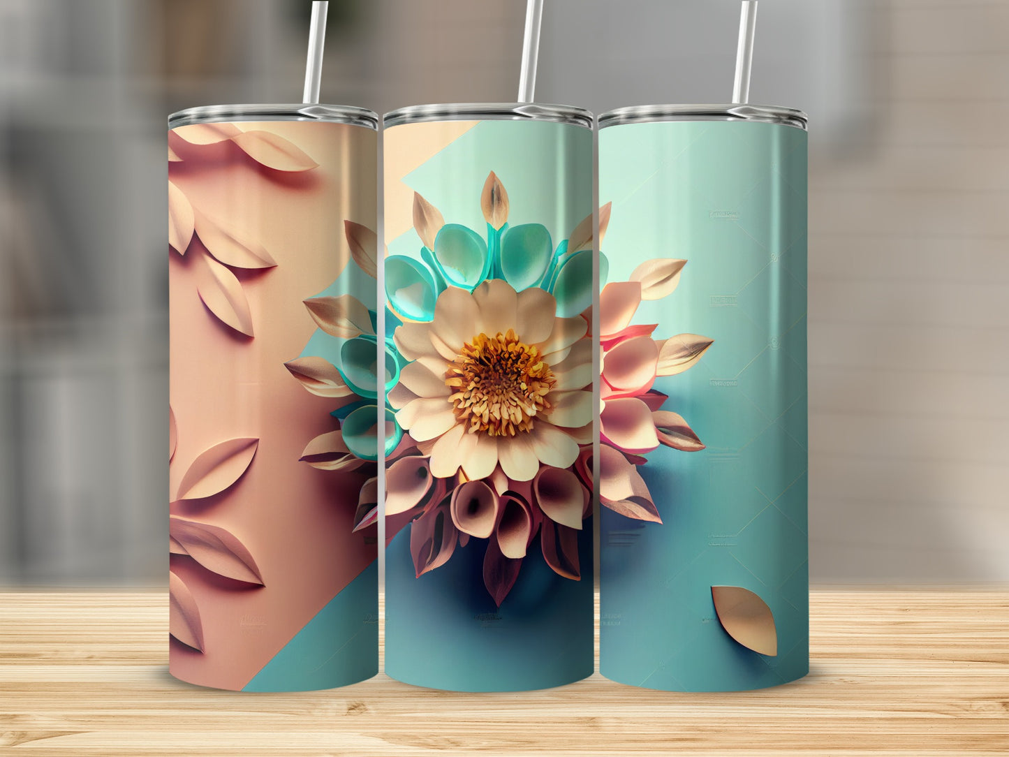 Elegant Floral Design Insulated Tumbler for Travel