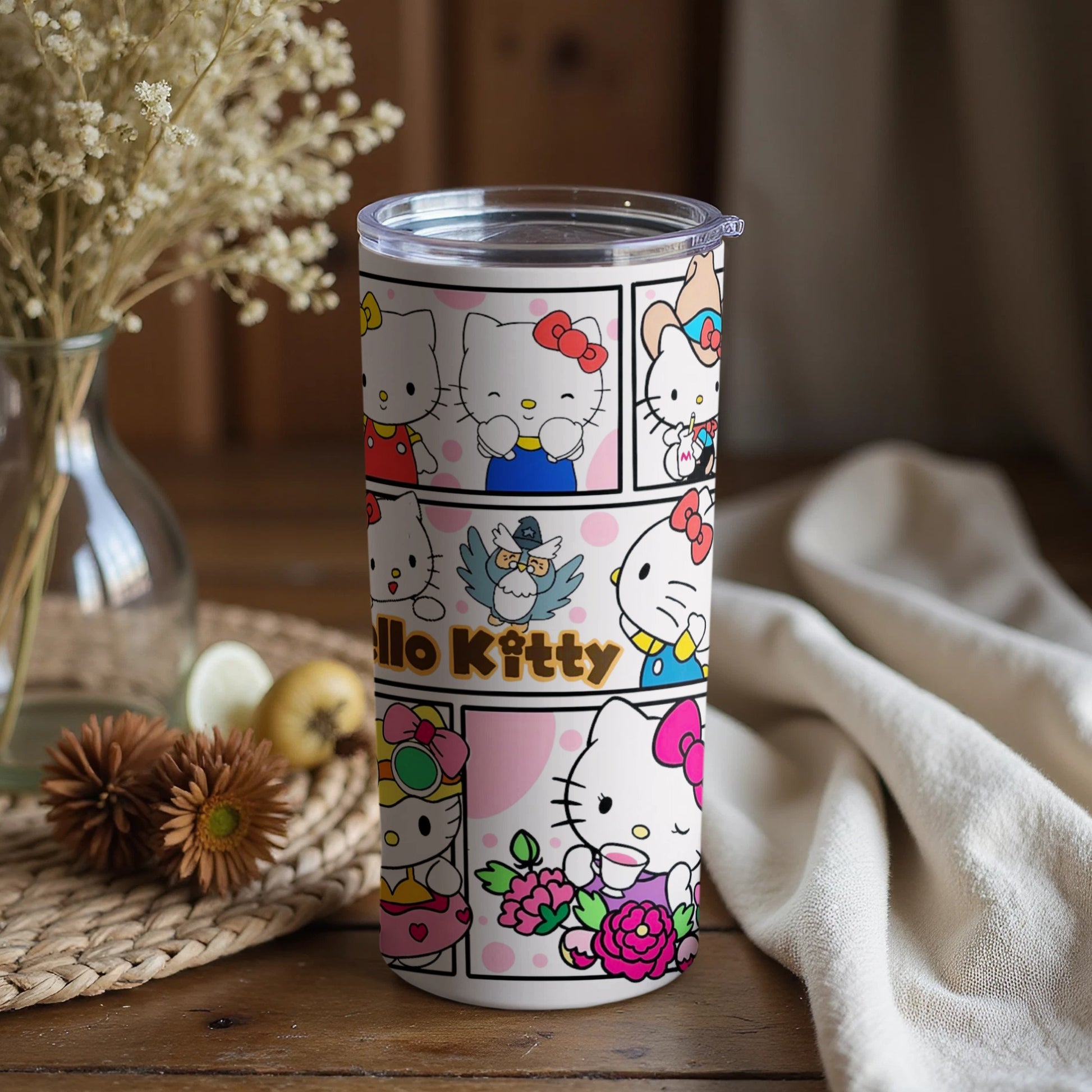 Hello Kitty Cartoon Character Tumbler with Cute Designs
