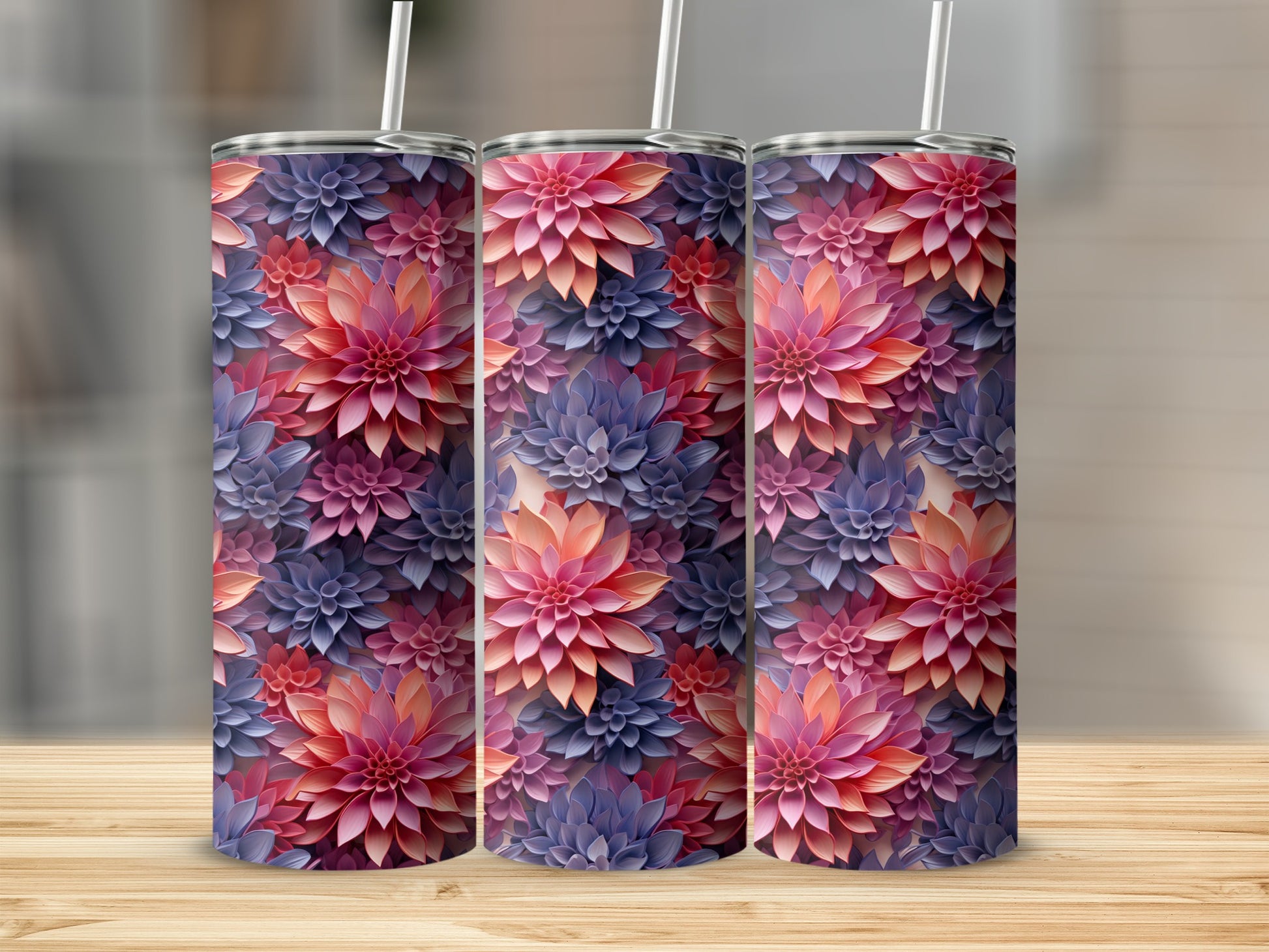 Floral Print Abstract Design Colorful Drinkware Product