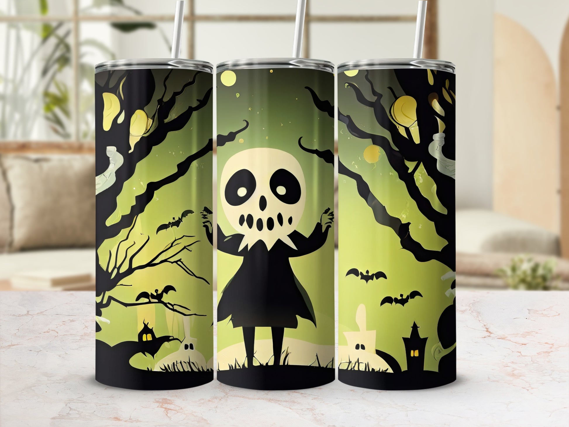 Spooky Halloween Design Stainless Steel Tumbler