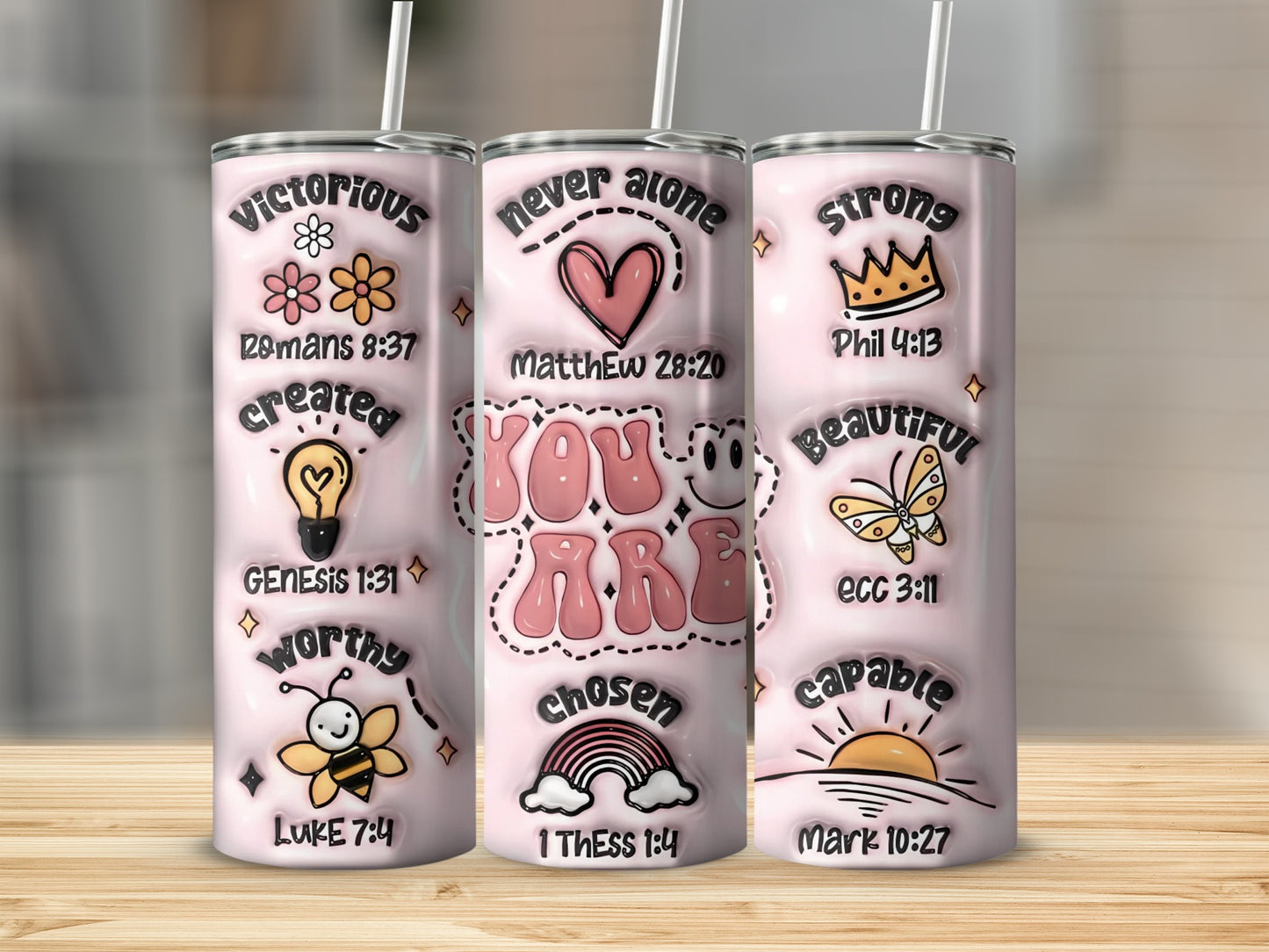 Inspirational Bible Verse Design Tumbler for Daily Motivation