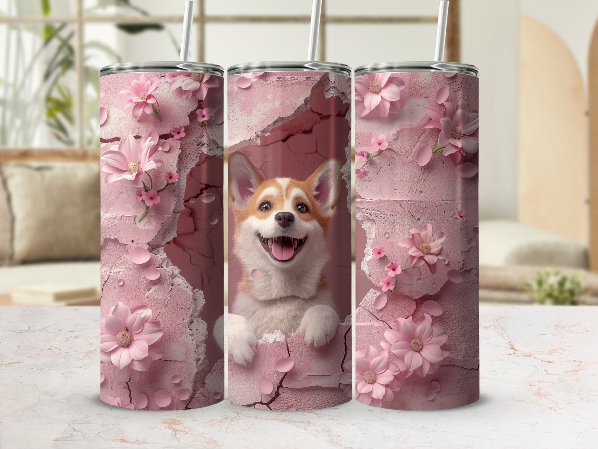 Joyful Corgi Pink Flowers Textured Design Tumbler product type
Corgi
Dog
Puppy
Cute Corgi
Pink Flowers
Floral Design
Blossom Print
Textured Pattern
Cracked Aesthetic
Pet Lover
Animal Design
Happy Dog
Tumbler Cup
Drinkware
Gift for Her
Spring Theme
Unique Design
Kawaii Corgi
Flower Petals
Personalized Gift