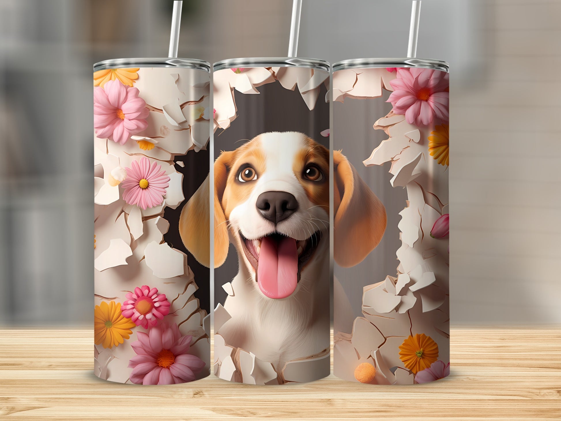 Happy Beagle Puppy Bursting Flower Design Tumbler product type
Beagle
Dog
Puppy
Happy
Smile
Floral
Flowers
Burst
Cracked
Art
Cute
Pet
Drinkware
Beverage
Gift
Unique
Colorful
Cheerful
Adorable
Spring