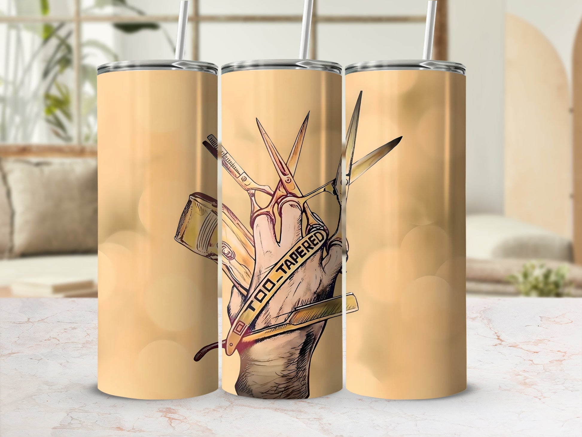 Hair Stylist Design Tumbler with Scissors Graphics